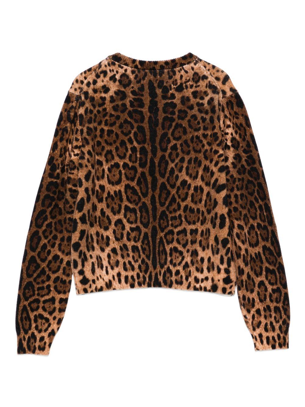 Maglione per bambina Dolce & Gabbana Kids marrone leopardato - Image 3