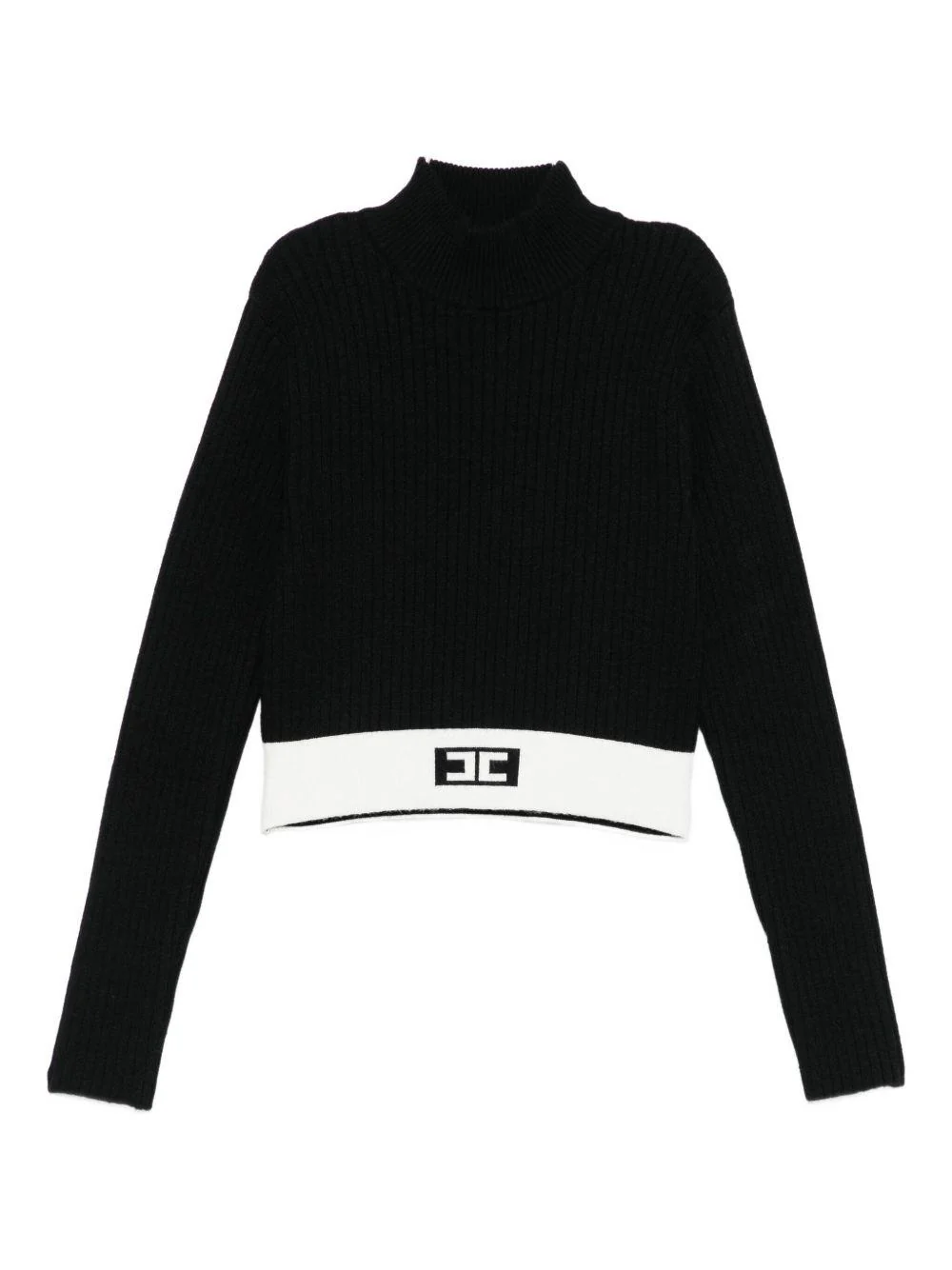 Maglione per bambina Elisabetta Franchi La Mia Bambina nero con banda logo