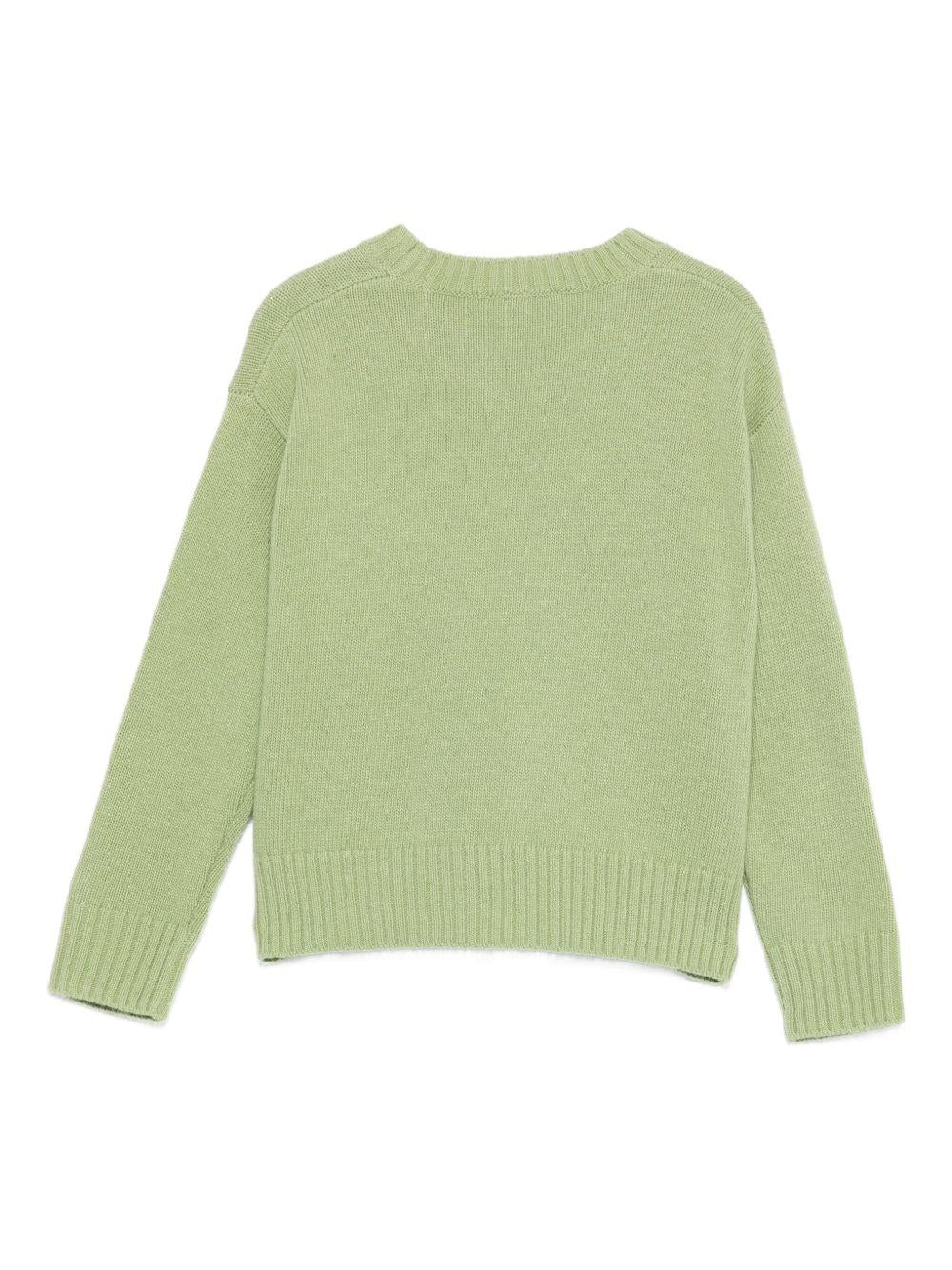 Maglione per bambina Il Gufo verde con fantasia a cerchi - Image 3