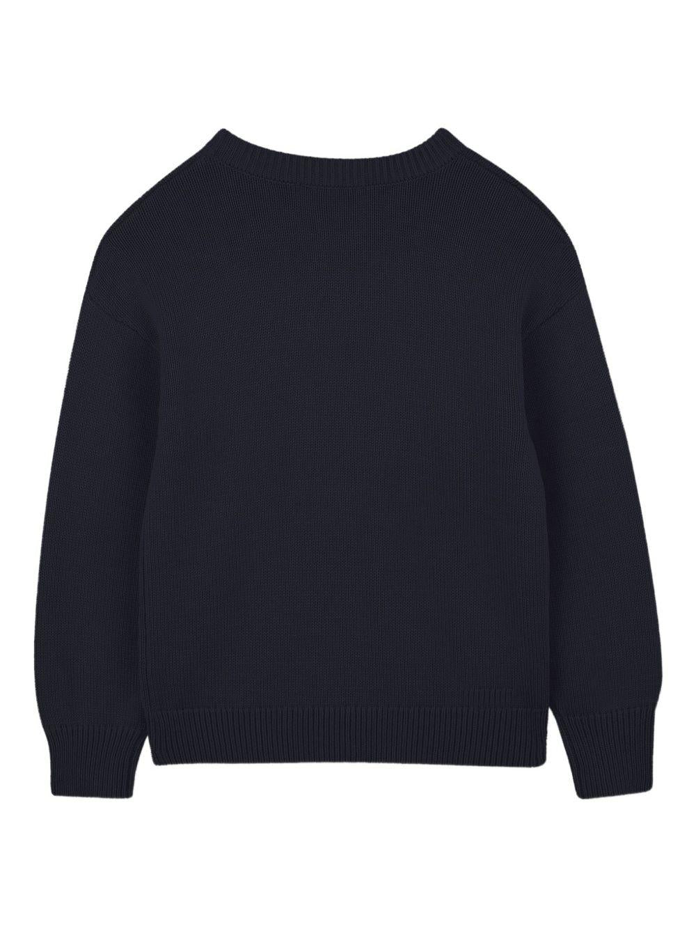 Maglione per bambina Kenzo Kids blu con Boke Flower jacquard - Image 2