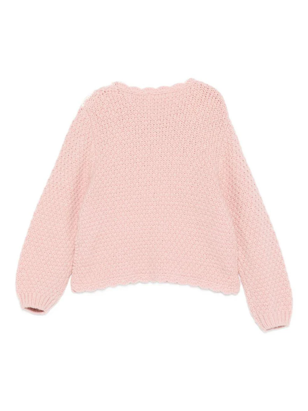 Maglione per bambina Louise Misha rosa con pannelli all'uncinetto - Image 2