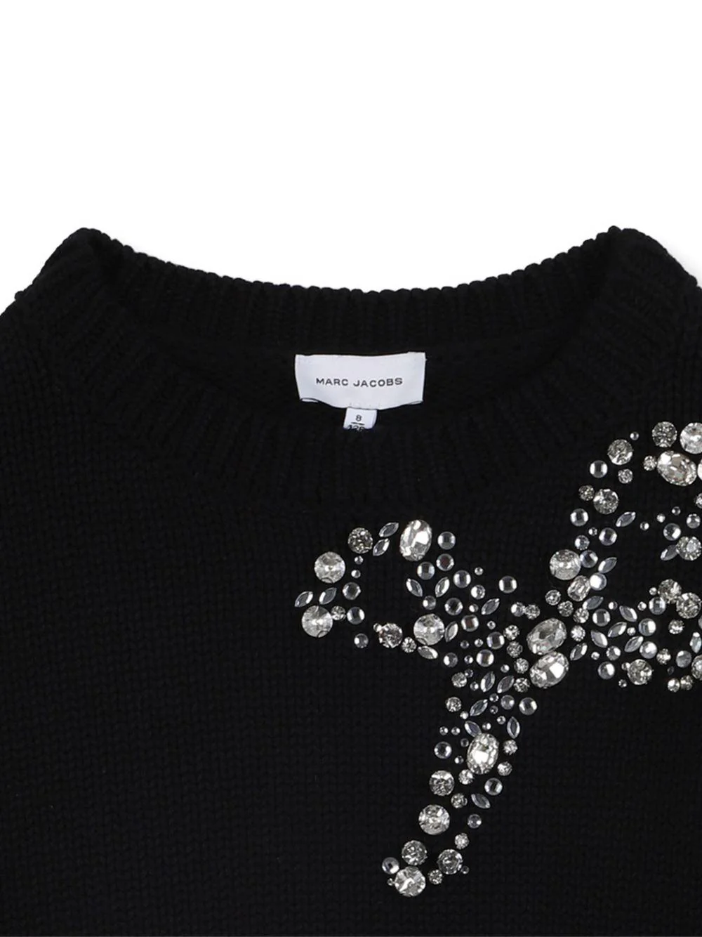 Maglione per bambina Marc Jacobs Kids nero con decorazione con perline - Image 3
