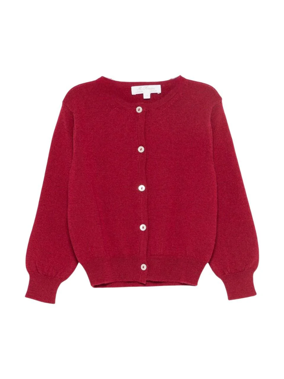 Maglione per bambina Mariella Ferrari rosso con chiusura frontale a bottoni