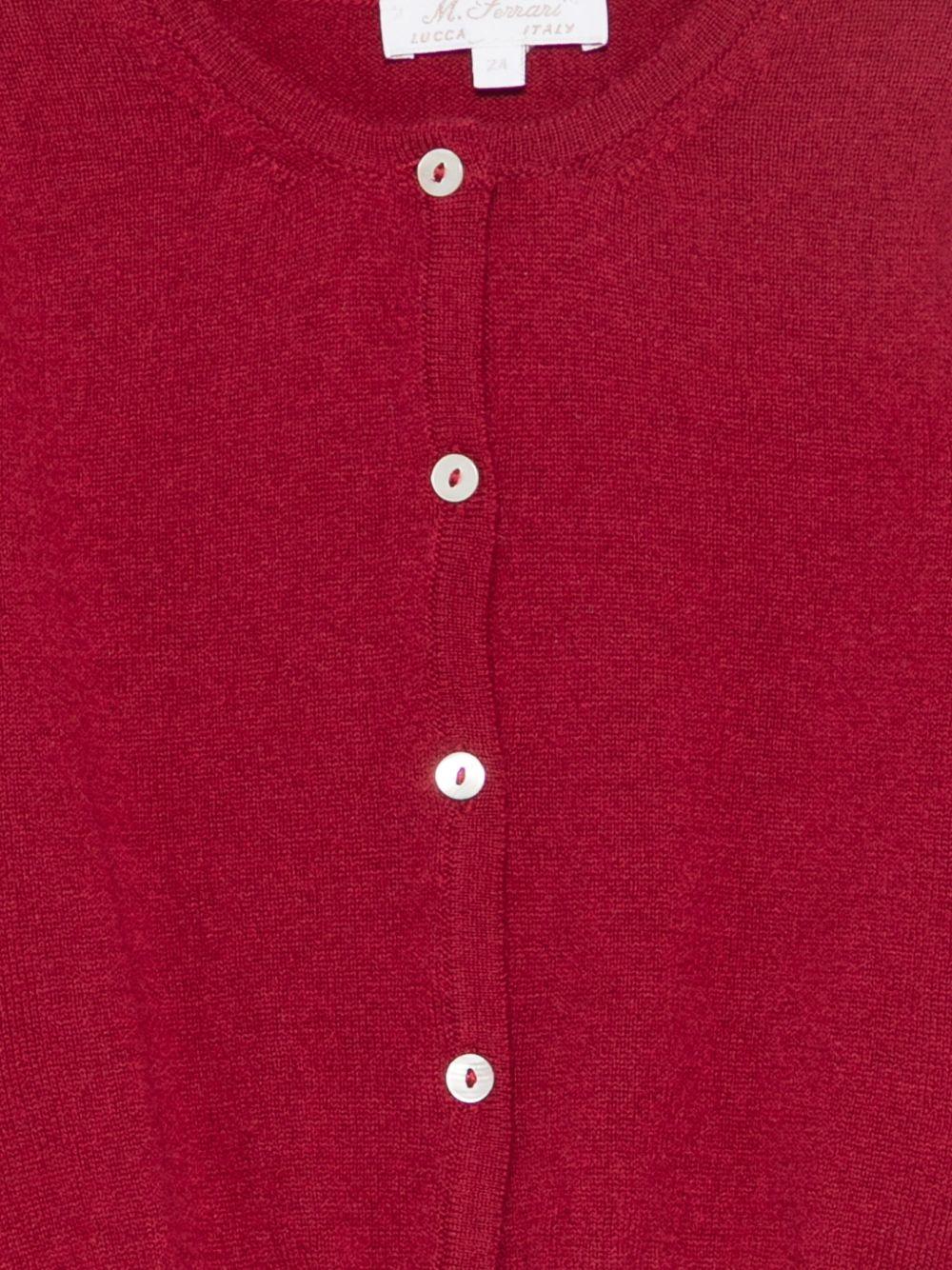 Maglione per bambina Mariella Ferrari rosso con chiusura frontale a bottoni - Image 3