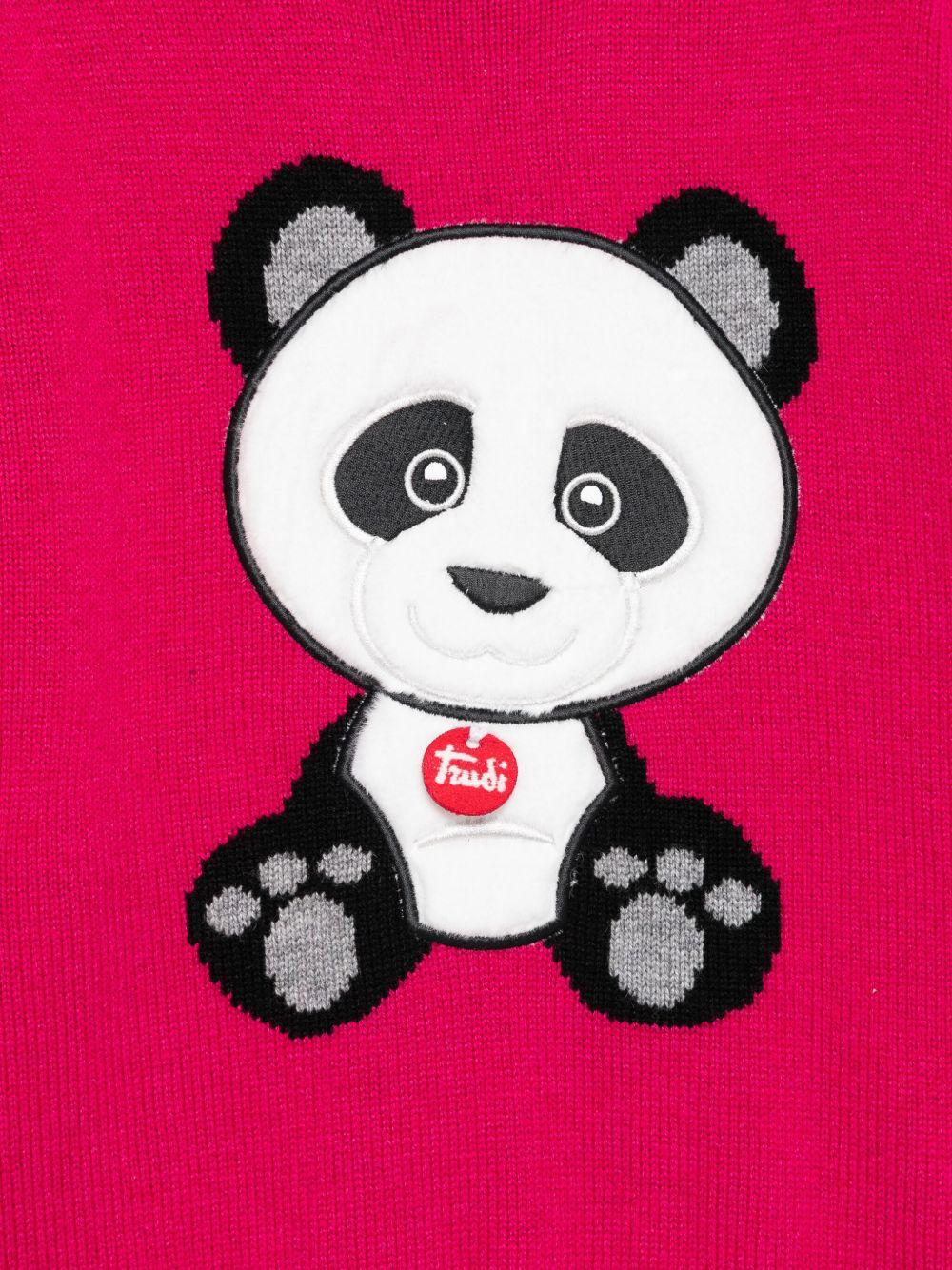 Maglione per bambina MC2 Saint Barth Kids x Trudi fucsia con Panda ricamato sul davanti - Image 3