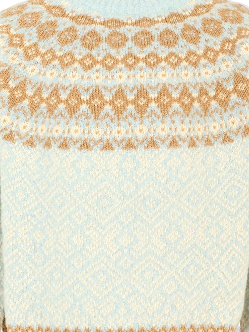 Maglione per bambina Moncler Enfant azzurro con motivo Fair Isle - Image 2