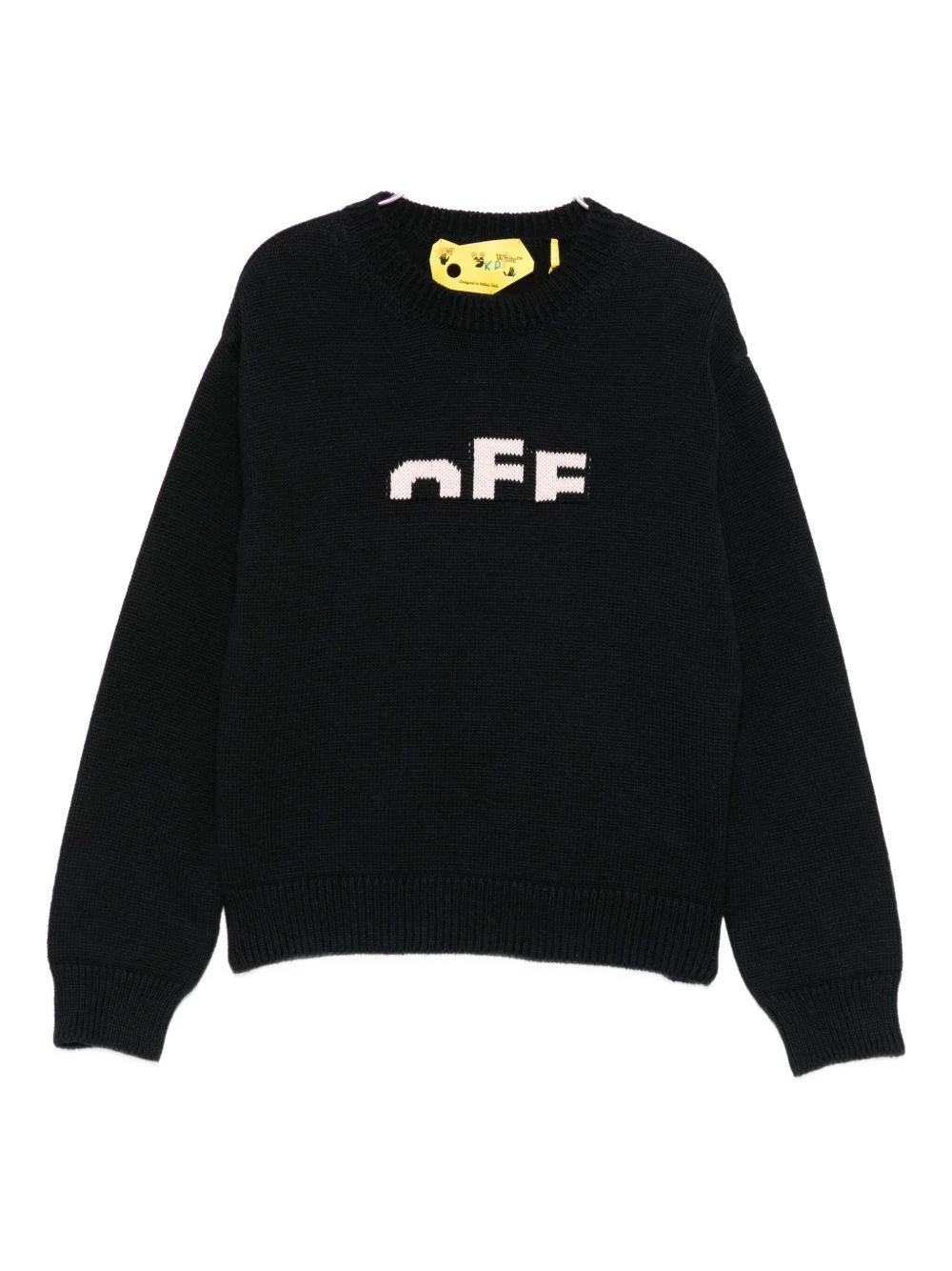 Maglione per bambina Off-White Kids nero con dettaglio logo