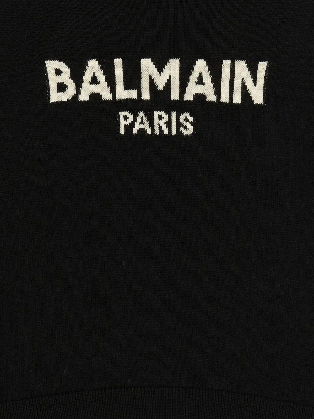 Maglione per bambino Balmain Kids nero con logo a intarsio e girocollo - Image 2