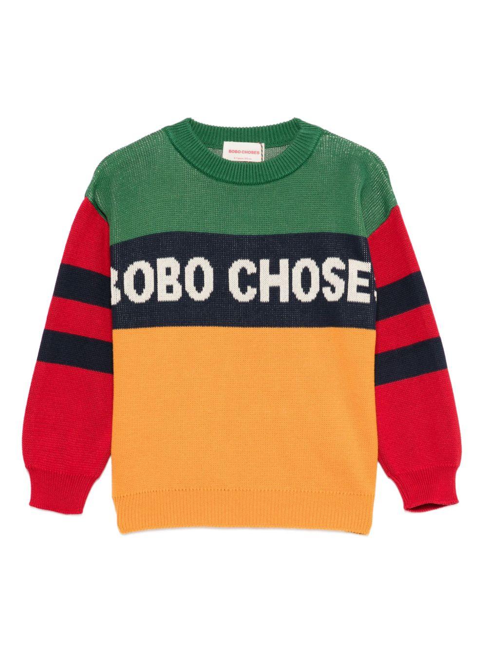 Maglione per bambino Bobo Choses multicolore con logo sul davanti