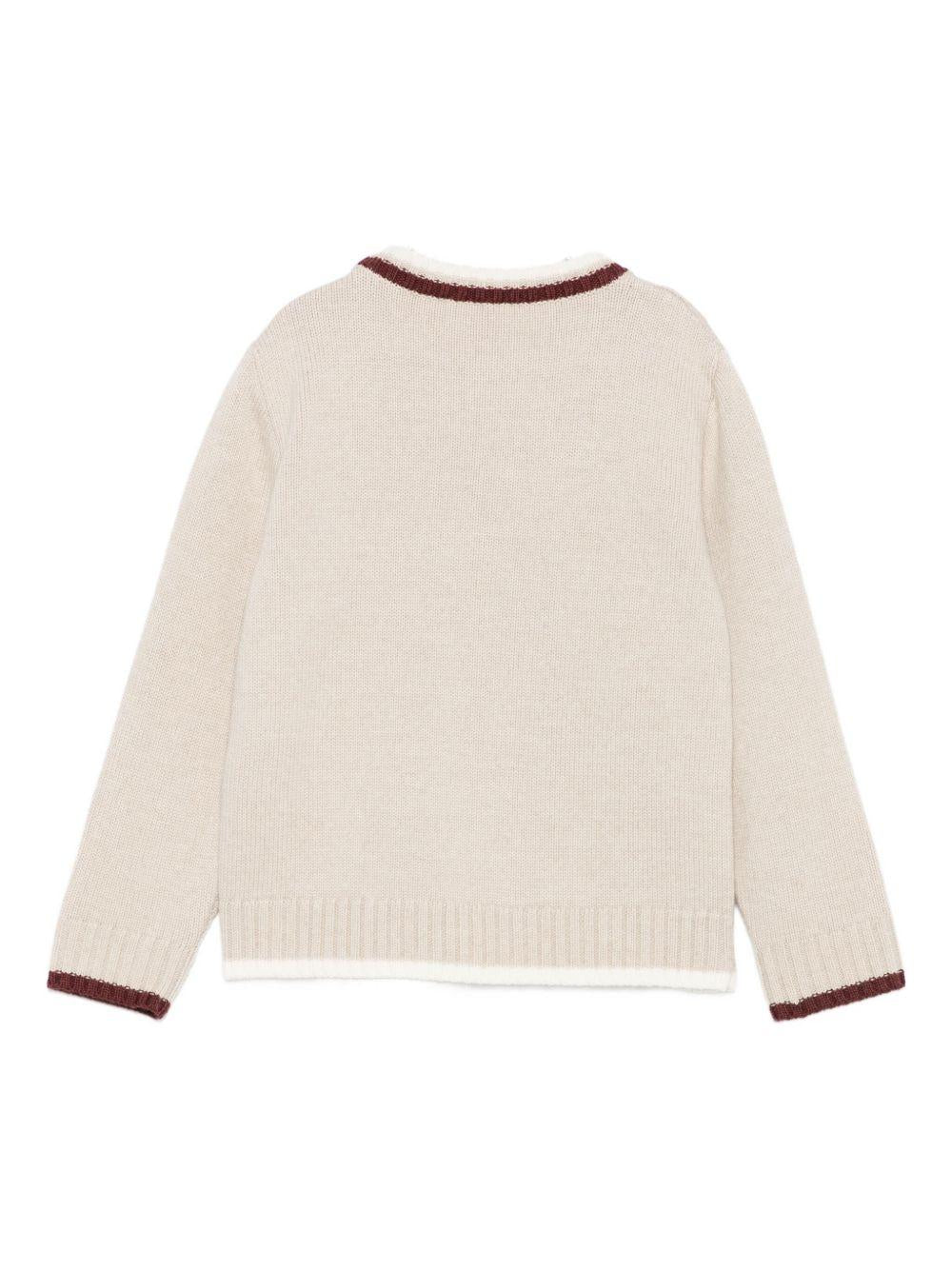 Maglione per bambino Eleventy Kids beige con motivo Paisley - Image 3