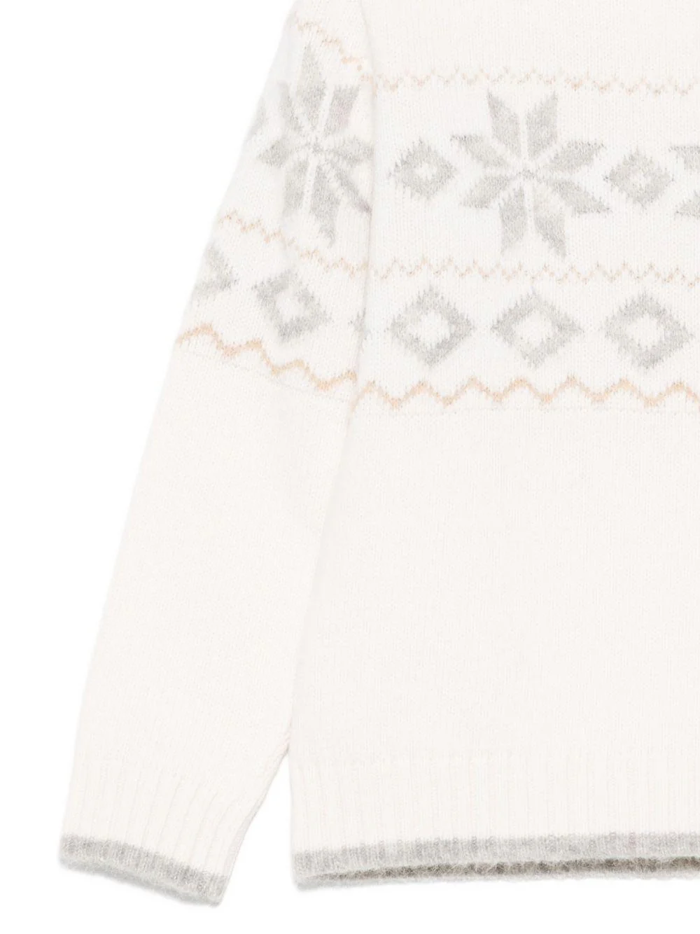 Maglione per bambino Eleventy Kids bianco con fiocco di neve - Image 3