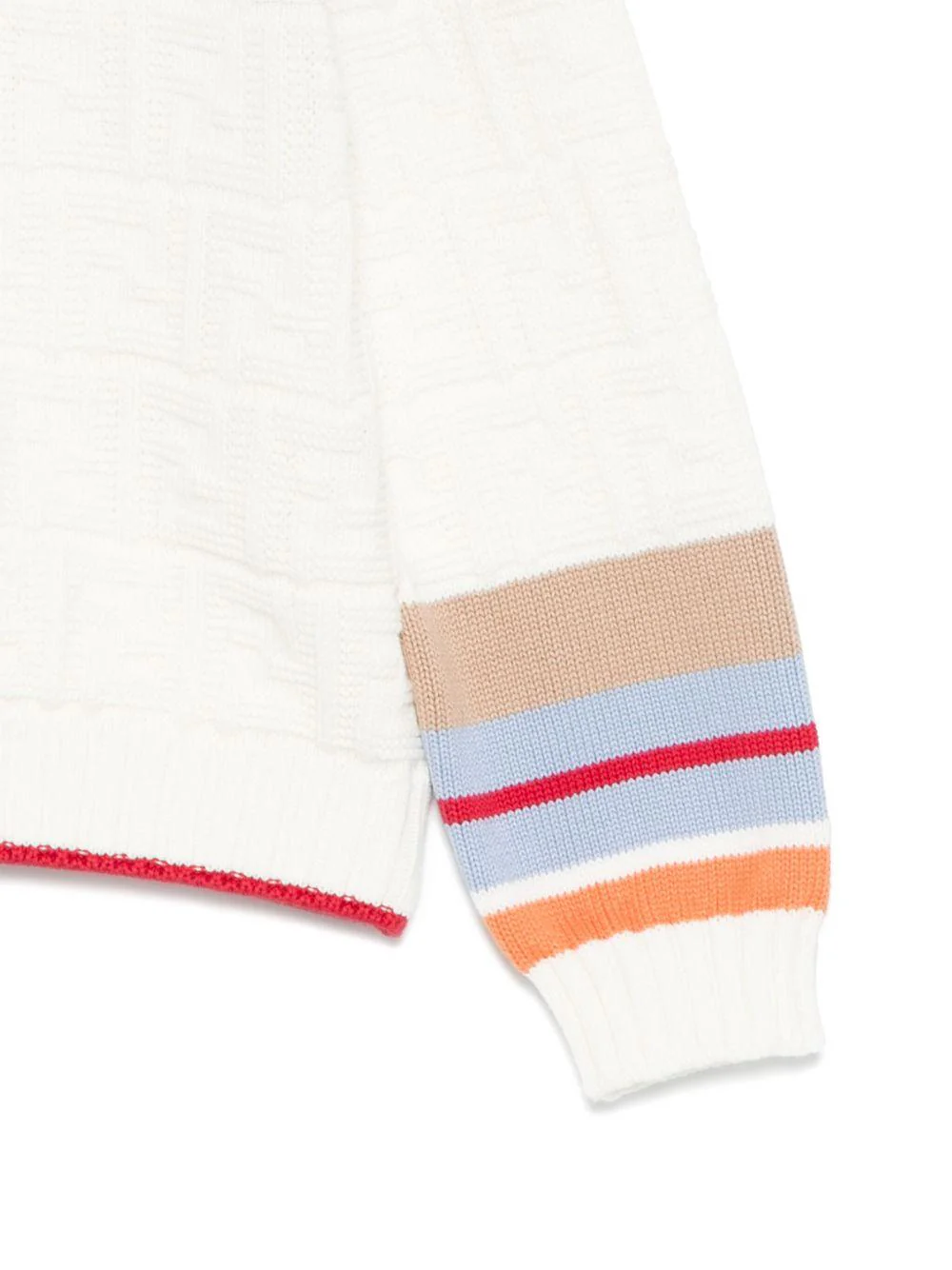 Maglione per bambino Fendi Kids beige con dettaglio a righe - Image 2