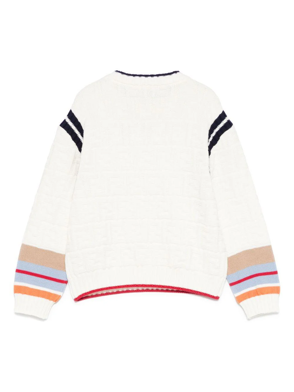 Maglione per bambino Fendi Kids beige con dettaglio a righe - Image 3