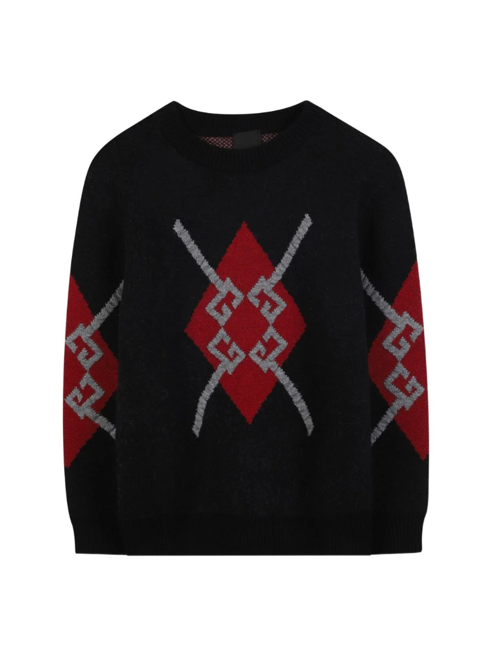 Maglione per bambino Givenchy Kids nero con motivo a rombi