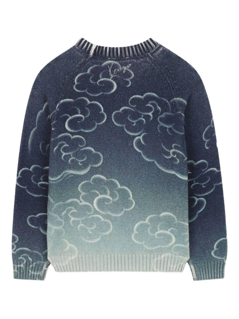Maglione per bambino Kenzo Kids blu con motivo Tiger - Image 2
