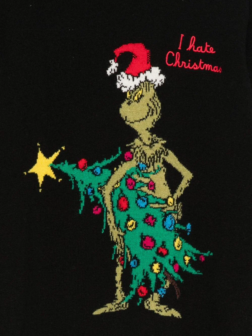 Maglione per bambino MC2 Saint Barth Kids nero con ricamo Grinch sul davanti - Image 3