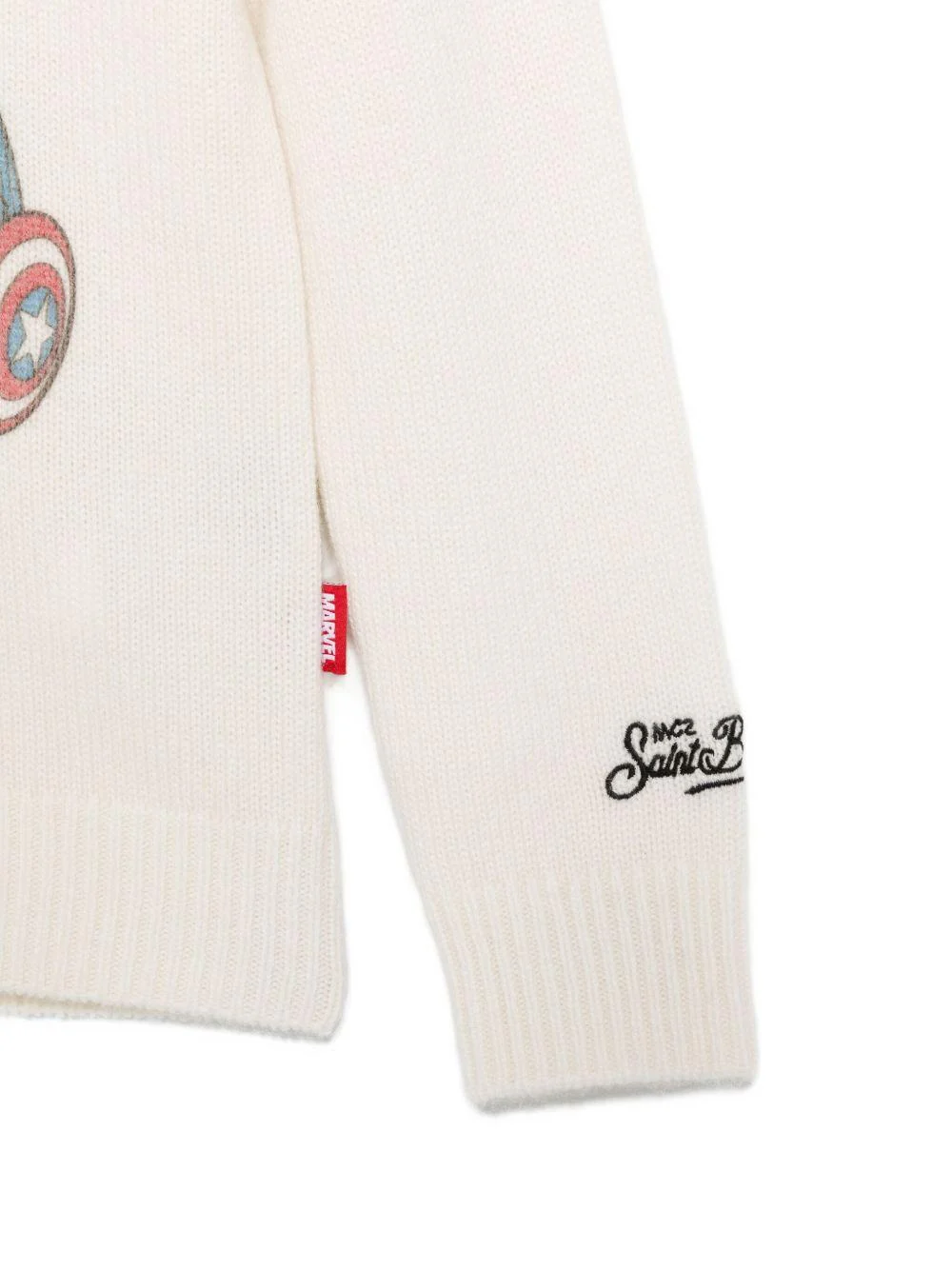 Maglione per bambino MC2 Saint Barth Kids x Marvel bianca con stampa grafica Avengers - Image 3