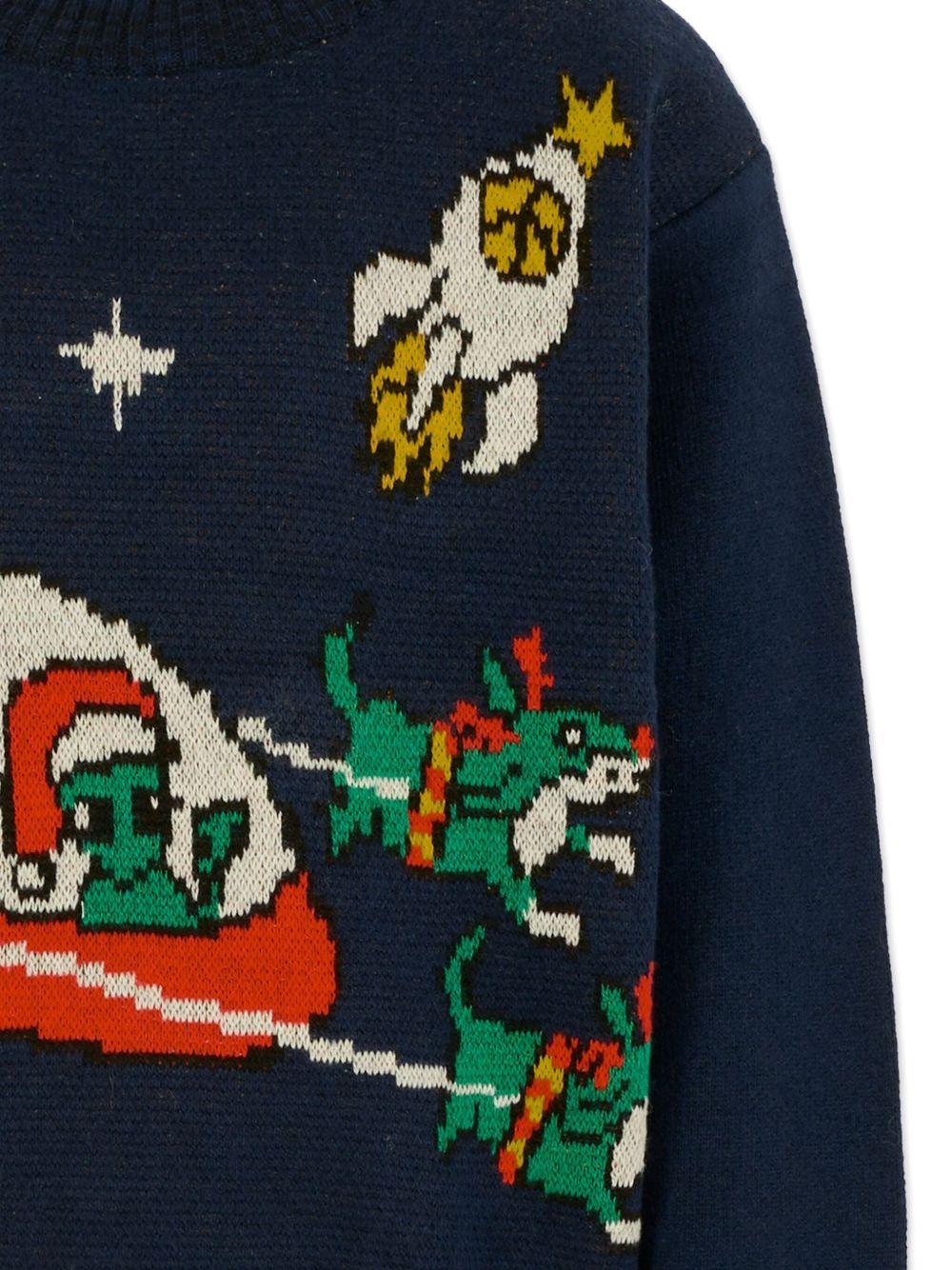 Maglione per bambino Molo blu con stampa alieni - Image 3