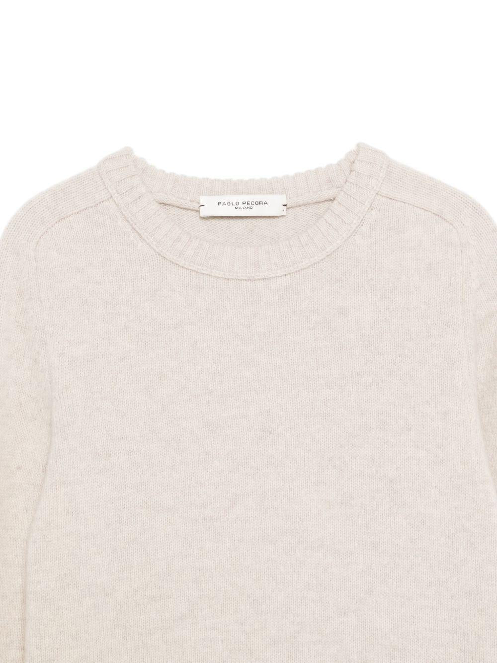 Maglione per bambino Paolo Pecora Kids beige con collo a coste - Image 2