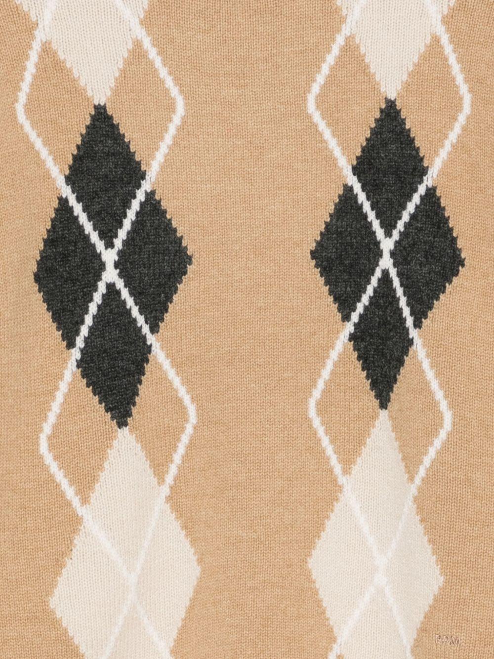 Maglione per bambino Paolo Pecora Kids beige con motivo argyle - Image 2