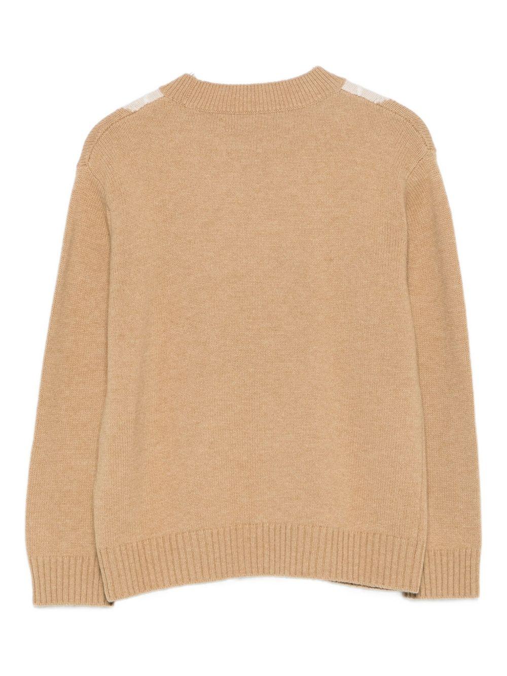 Maglione per bambino Paolo Pecora Kids beige con motivo argyle - Image 3
