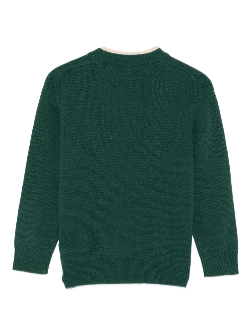 Maglione per bambino Paolo Pecora Kids verde con collo a contrasto - Image 2