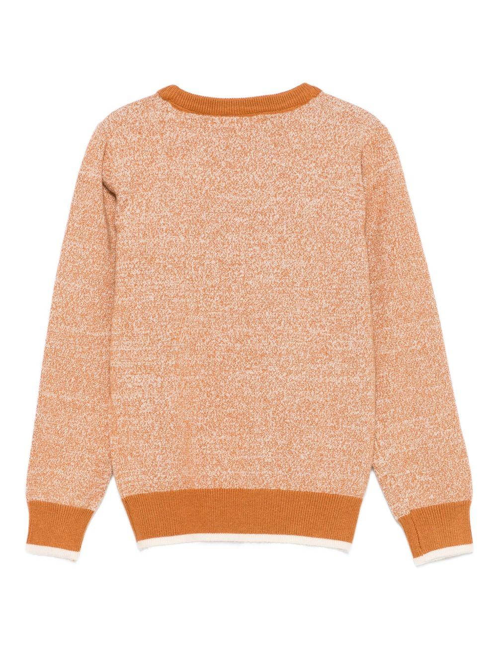 Maglione per bambino Trussardi Junior arancione girocollo con orlo a coste - Image 2