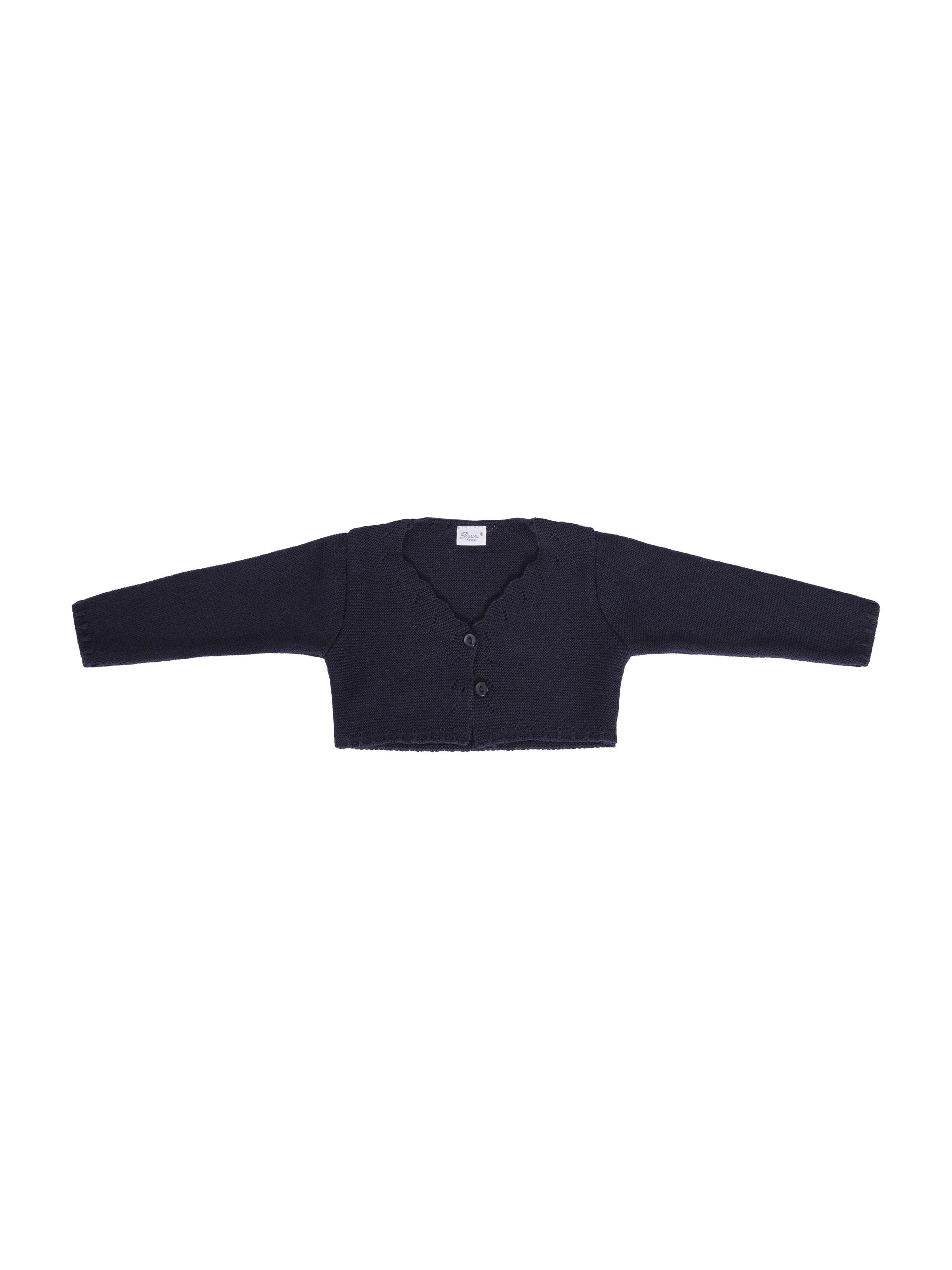 Maglione per neonata Baroni blu con scollo a V
