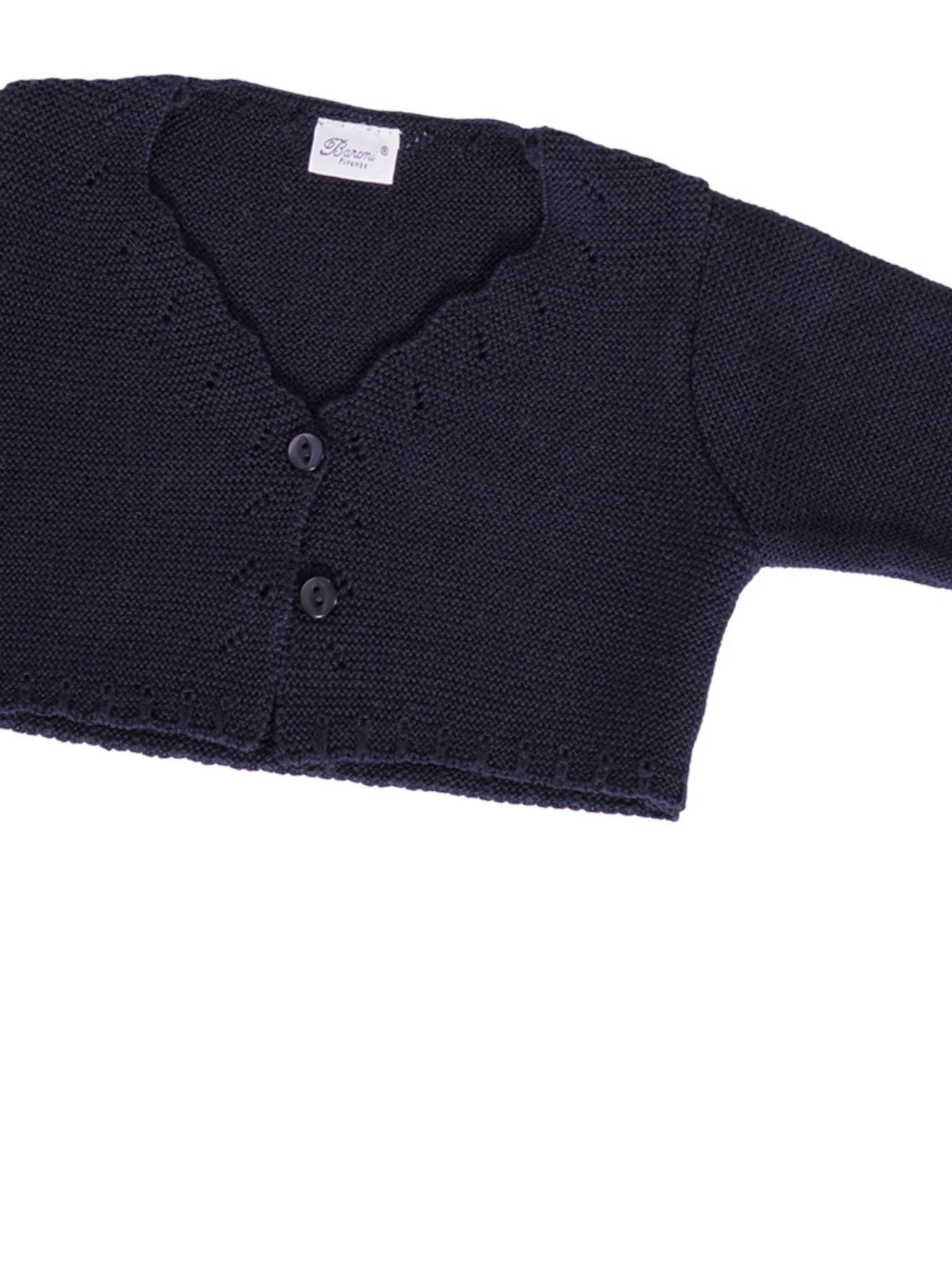 Maglione per neonata Baroni blu con scollo a V - Image 3