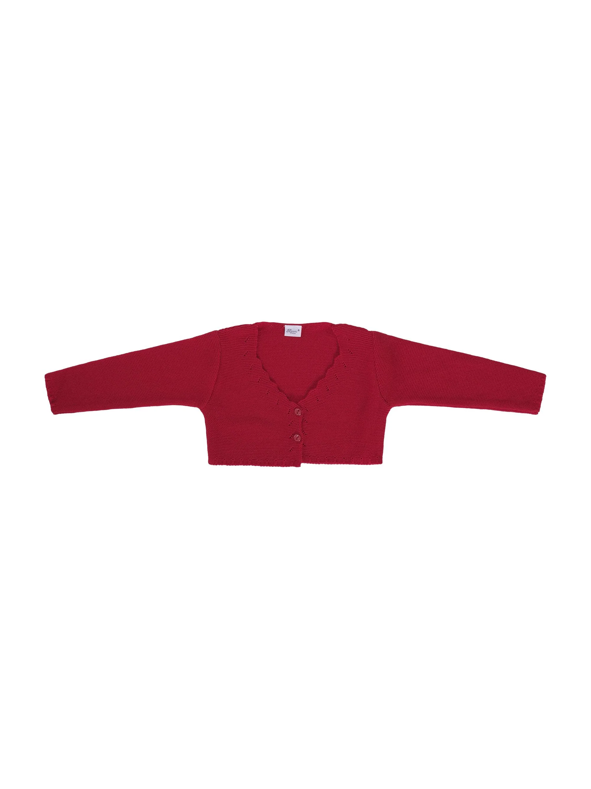 Maglione per neonata Baroni rosso con scollo a V