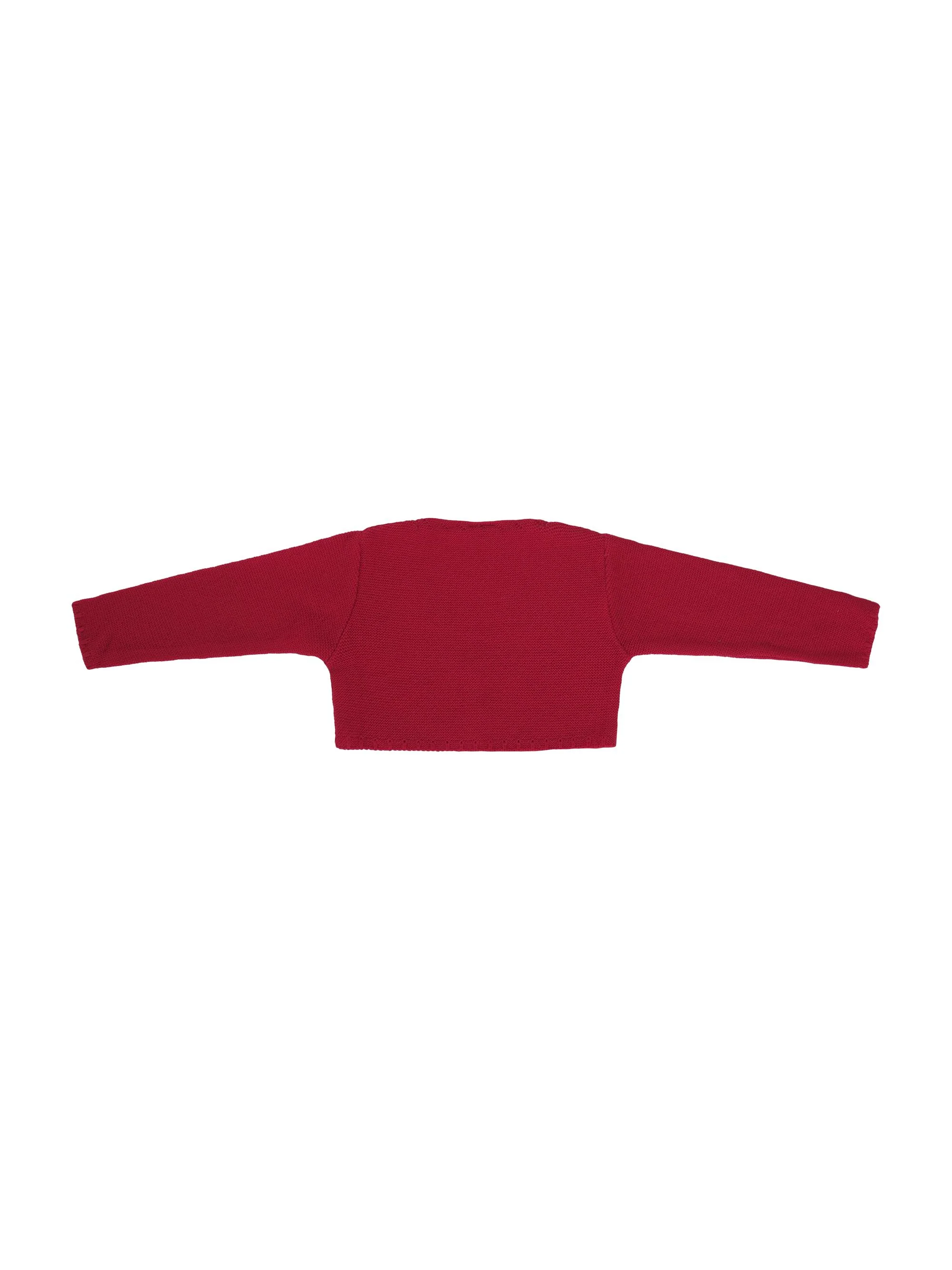 Maglione per neonata Baroni rosso con scollo a V - Image 2
