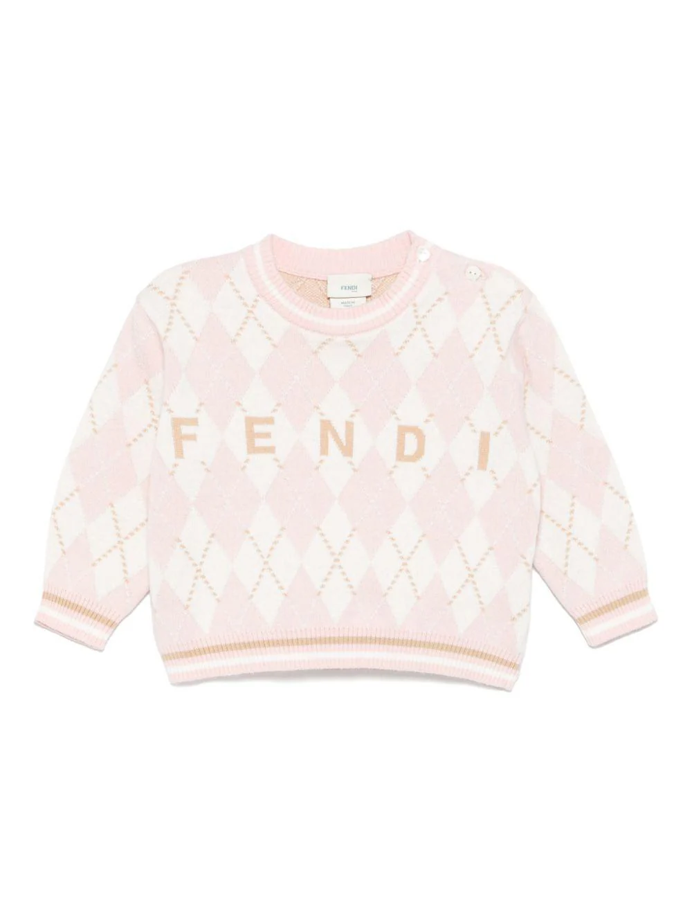 Maglione per neonata Fendi Kids rosa con ricamo