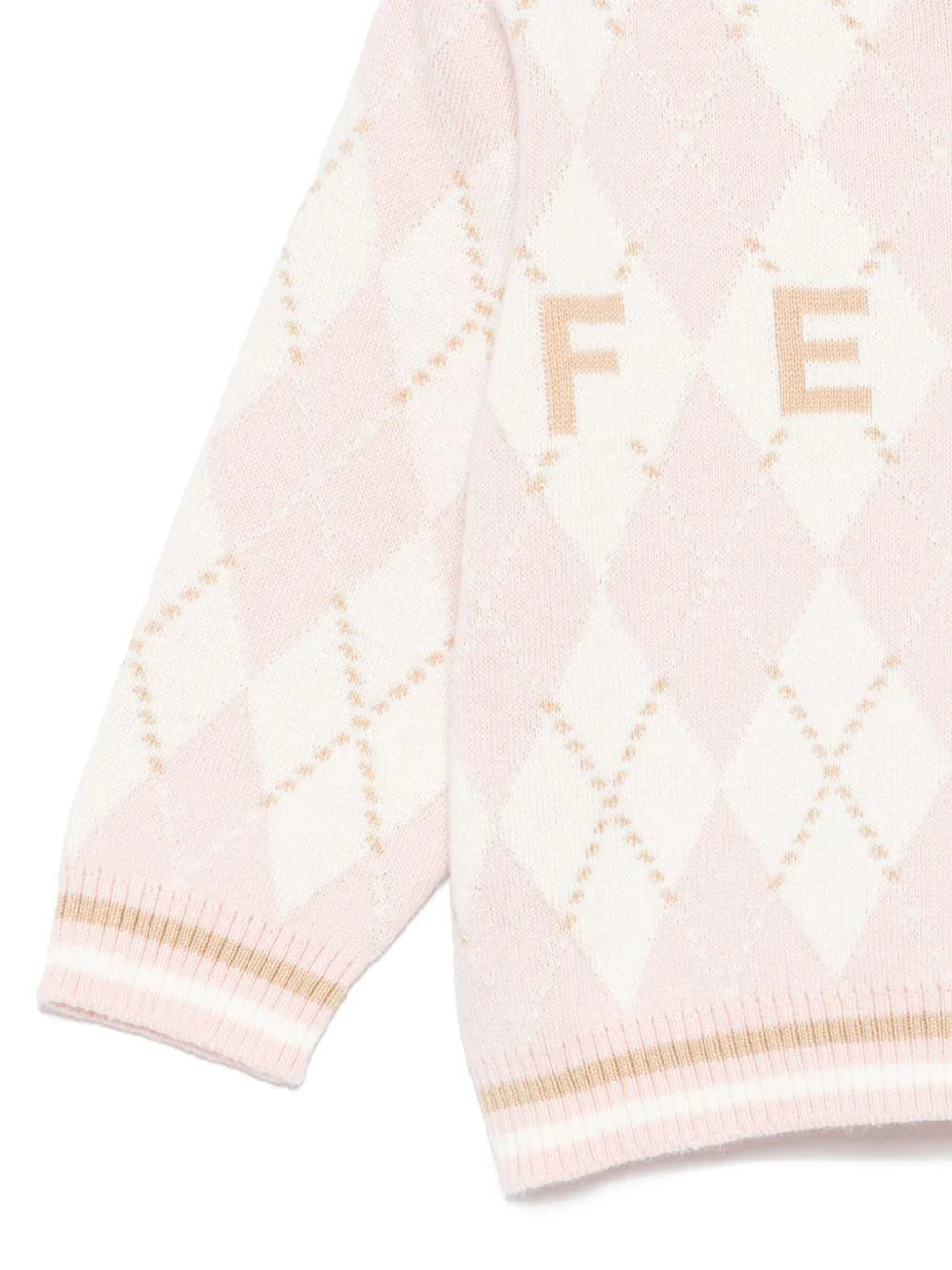 Maglione per neonata Fendi Kids rosa con ricamo - Image 2