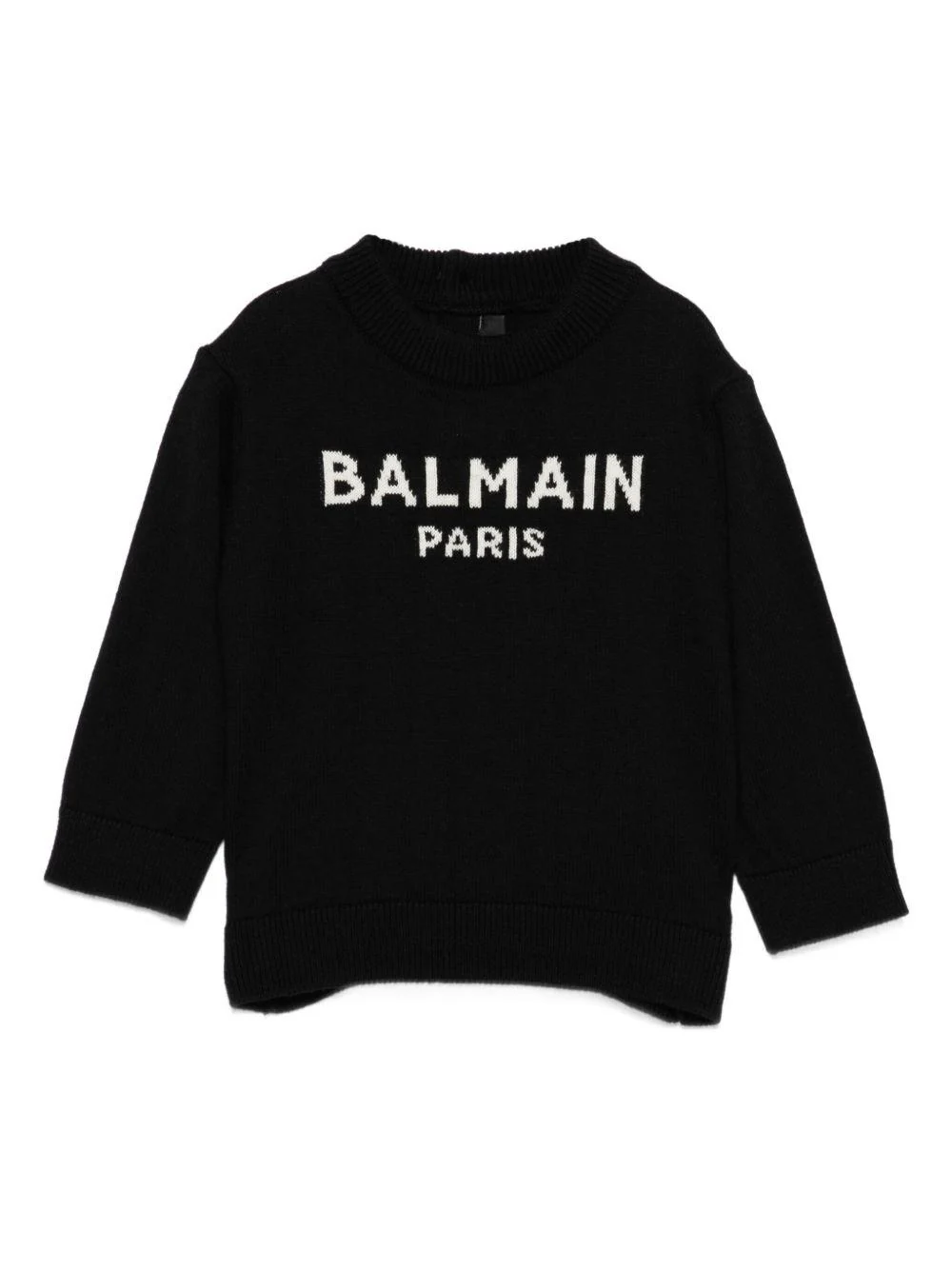 Maglione per neonato Balmain Kids nero con ricamo con logo