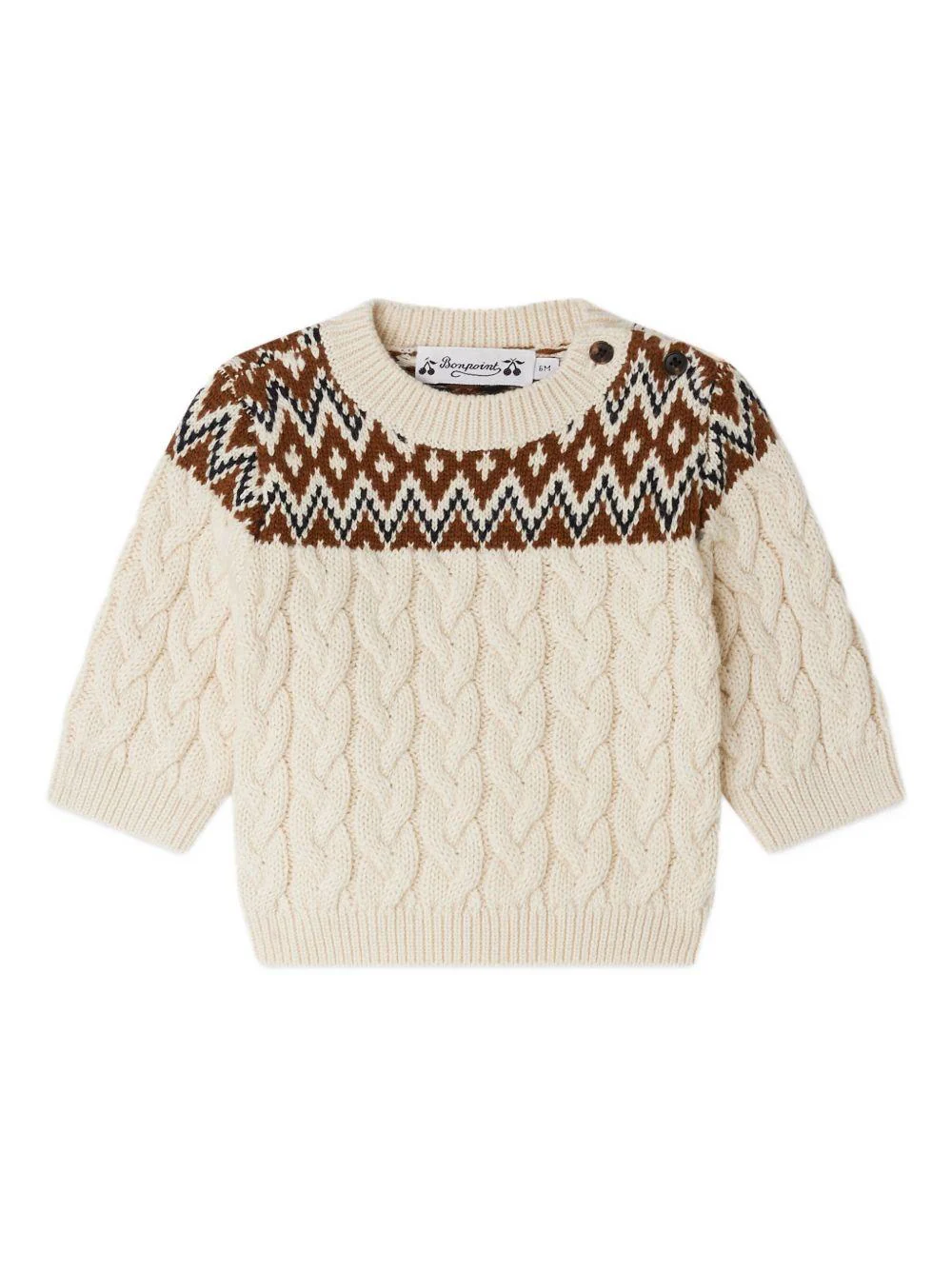 Maglione per neonato Bonpoint bianco a fantasia