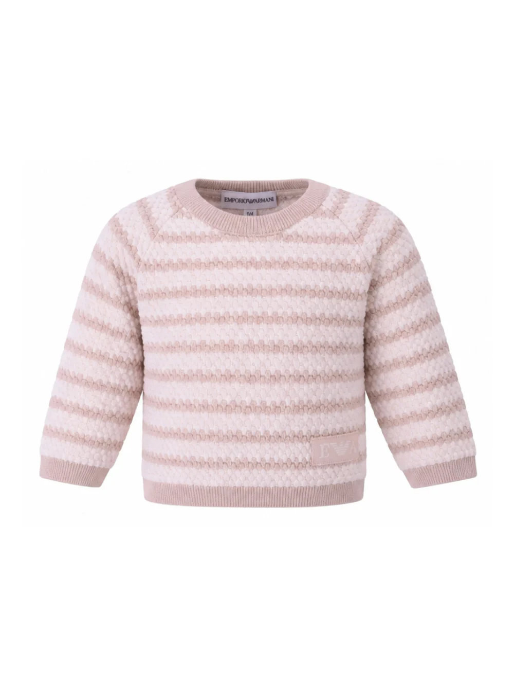Maglione per neonato Emporio Armani Kids beige con motivo a righe