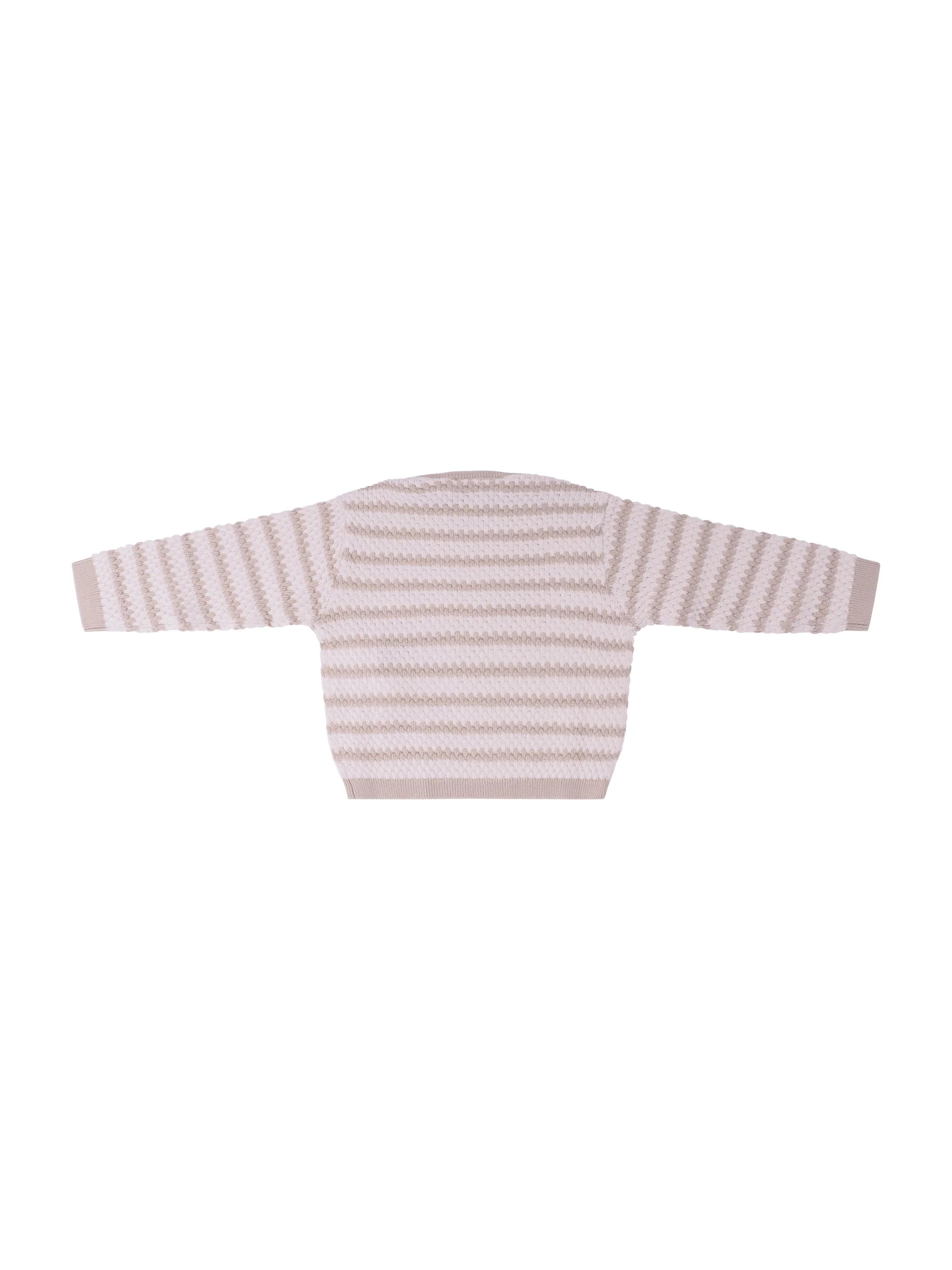 Maglione per neonato Emporio Armani Kids beige con motivo a righe - Image 2
