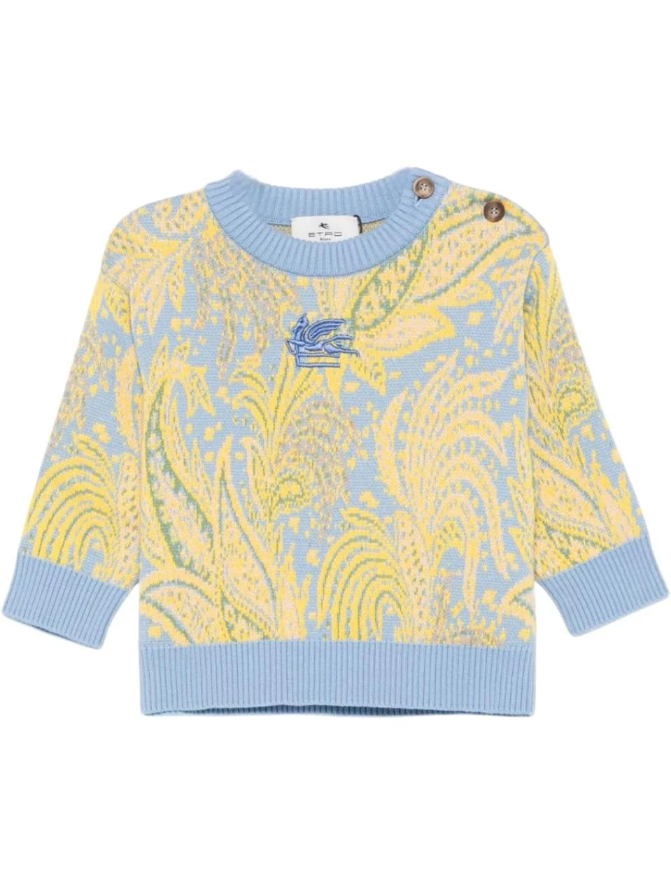 Maglione per neonato ETRO Kids azzurro con motivo Paisley