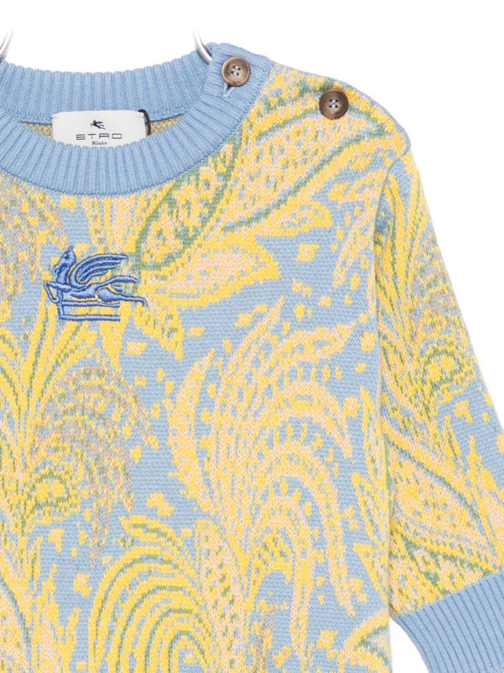 Maglione per neonato ETRO Kids azzurro con motivo Paisley - Image 3