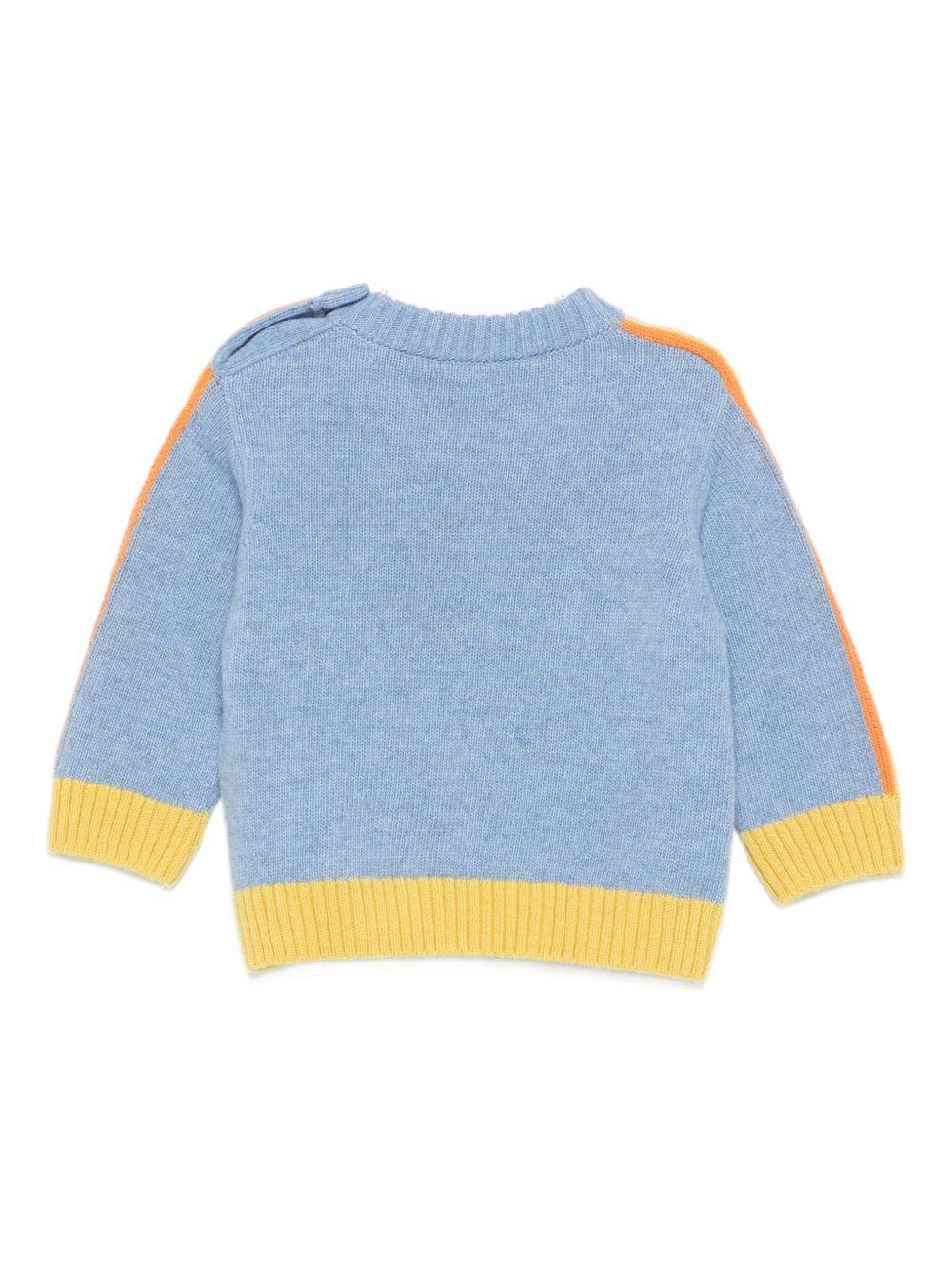 Maglione per neonato ETRO Kids azzurro con motivo Pegaso ricamato - Image 2