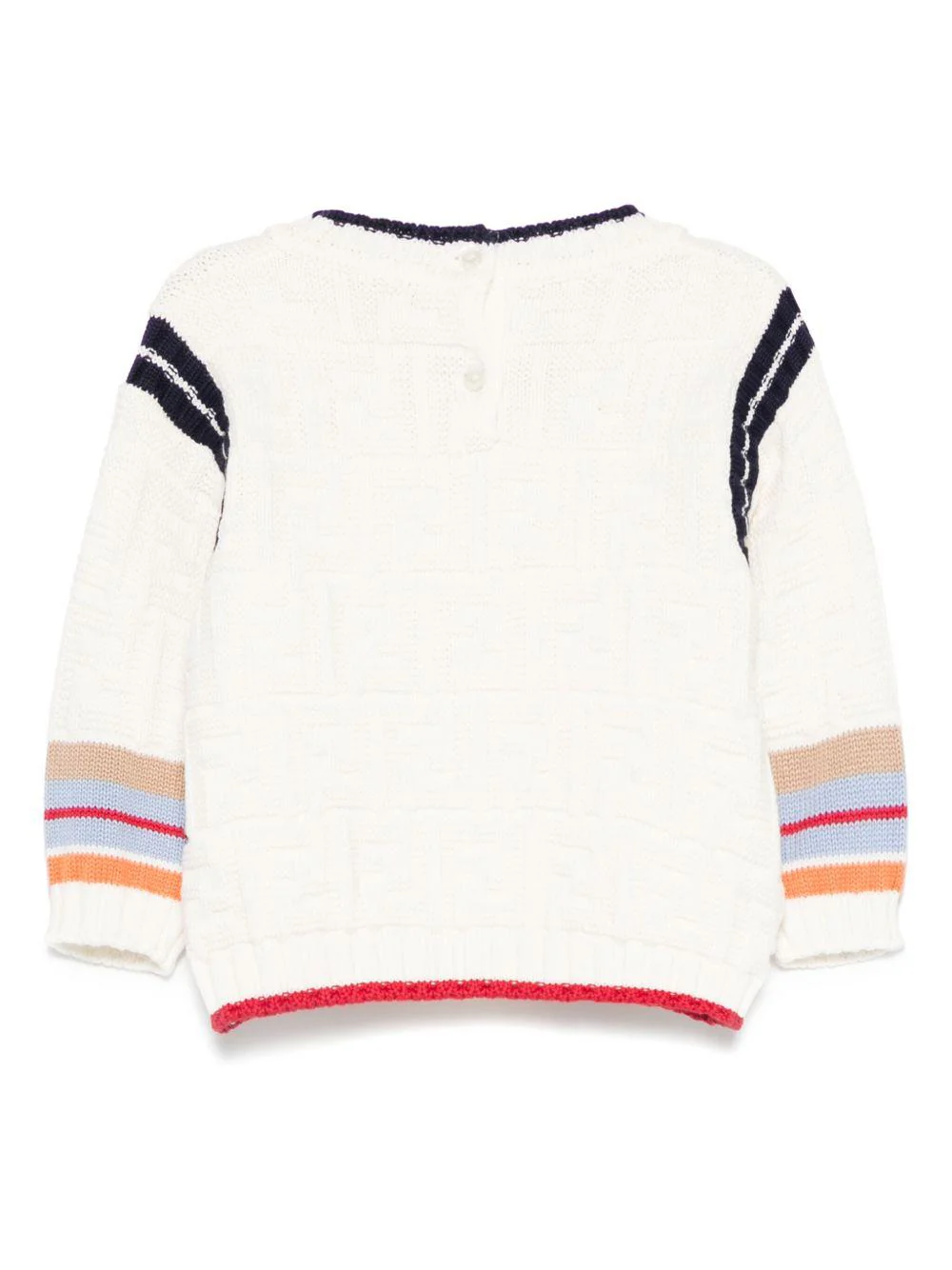 Maglione per neonato Fendi Kids beige con dettaglio a righe - Image 2