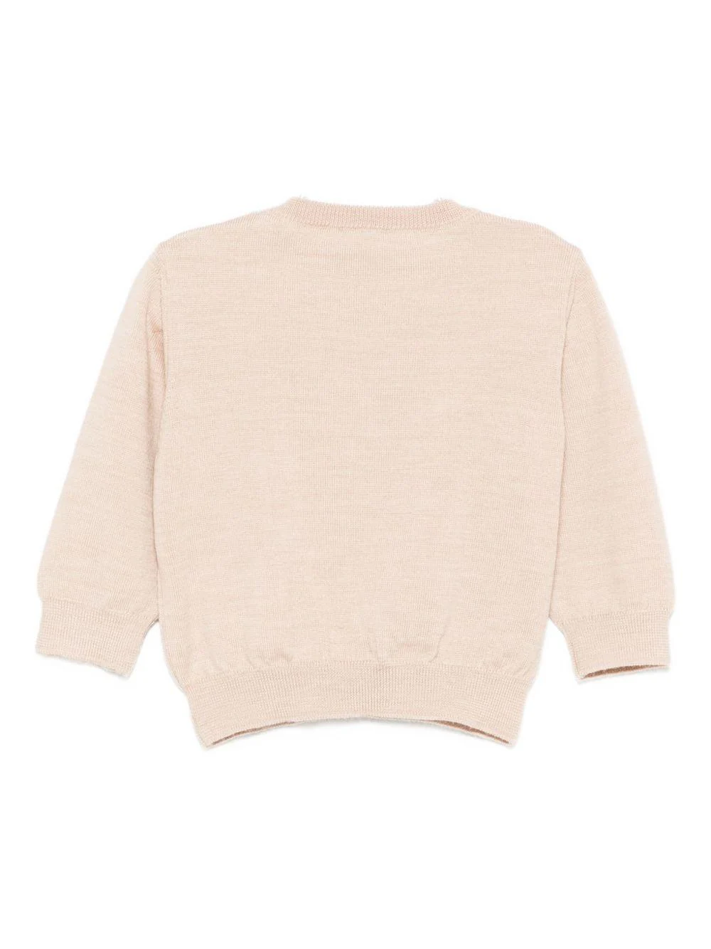 Maglione per neonato Fendi Kids beige con logo ricamato - Image 3