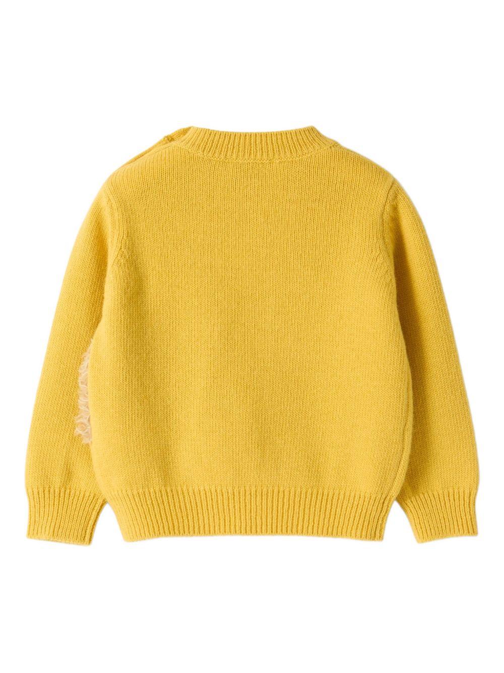 Maglione per neonato Il Gufo giallo con ricamo porcospino e ghianda - Image 2
