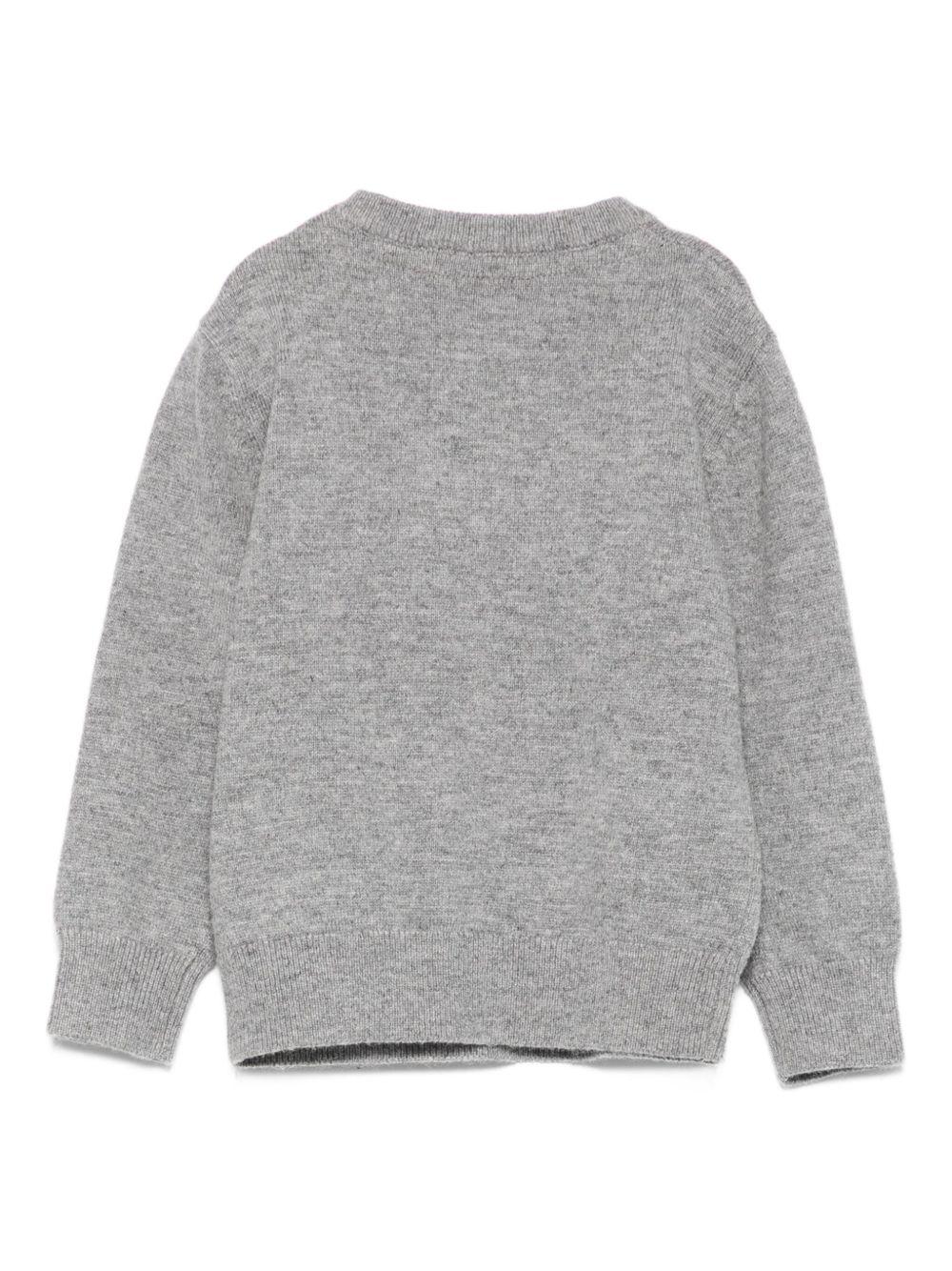 Maglione per neonato John Richmond Junior grigio con logo a intarsio - Image 3
