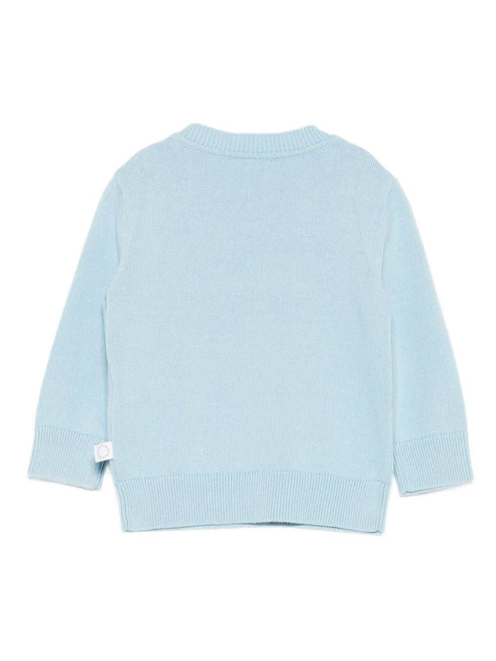 Maglione per neonato Stella McCartney Kids azzurri con ricamo scoiattolo - Image 3