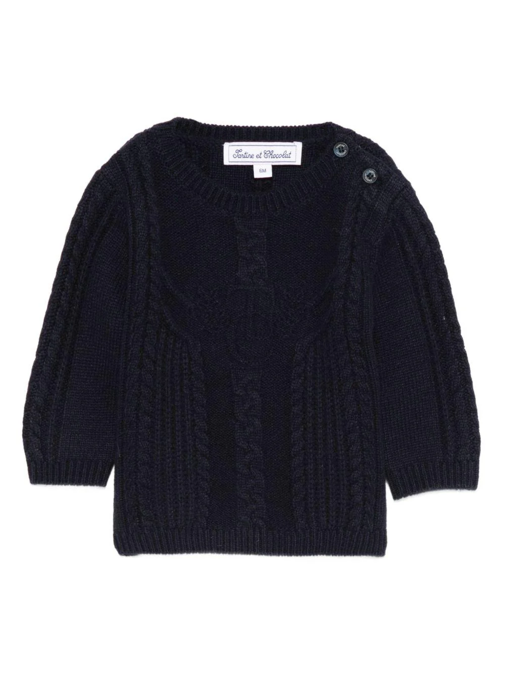 Maglione per neonato Tartine Et Chocolat blu con chiusura a bottoni