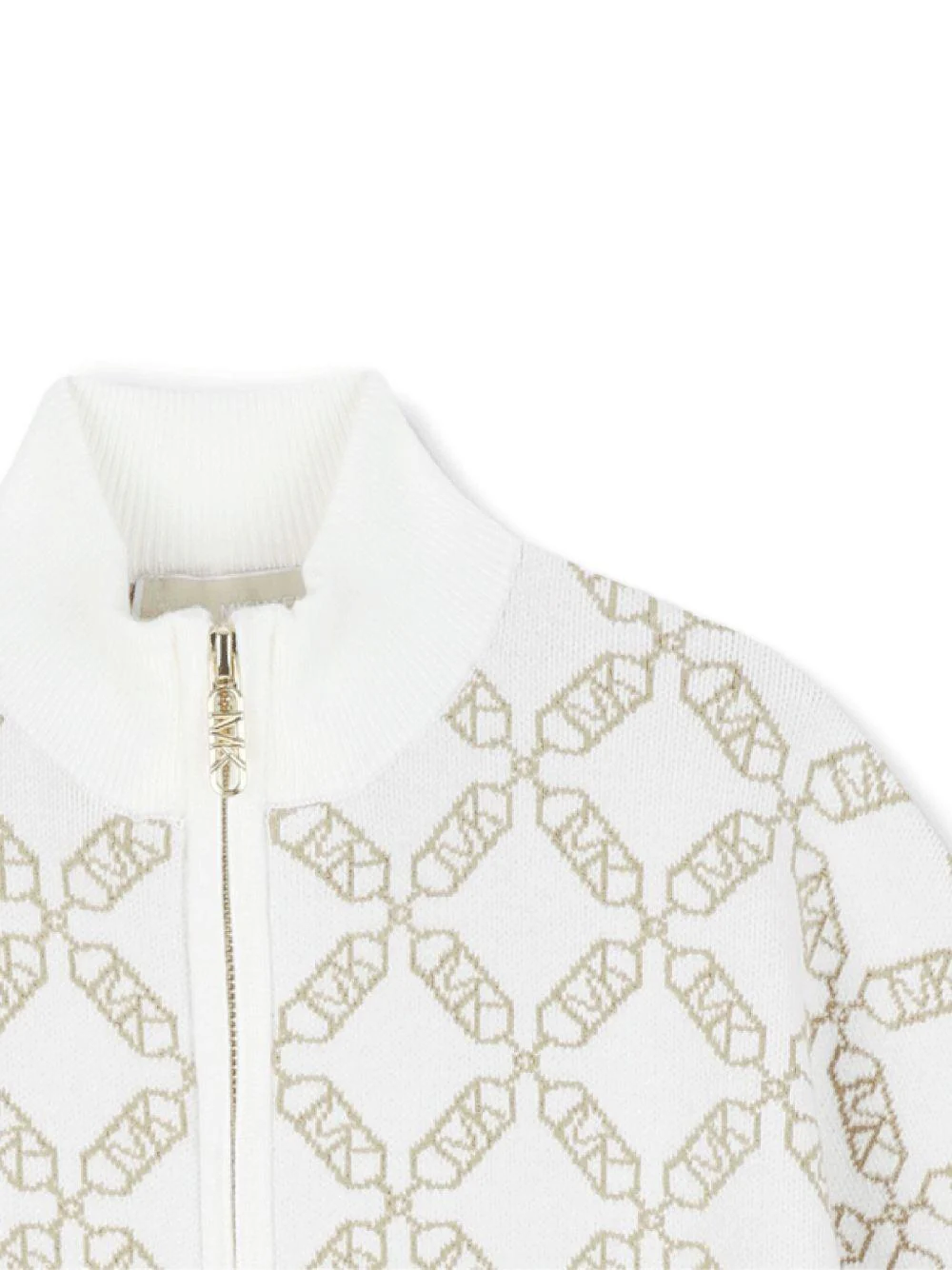 Mantella per bambina Michael Kors Kids bianco con motivo jacquard all-over - Image 3