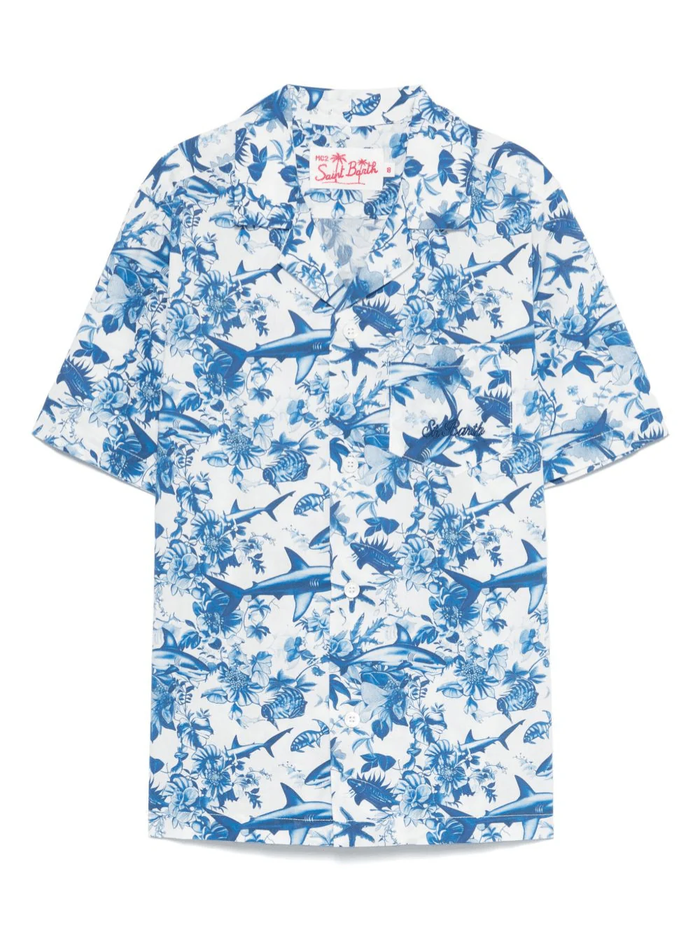 Camicia per bambino MC2 Saint Barth Kids Kalea bianco con stampa con motivo