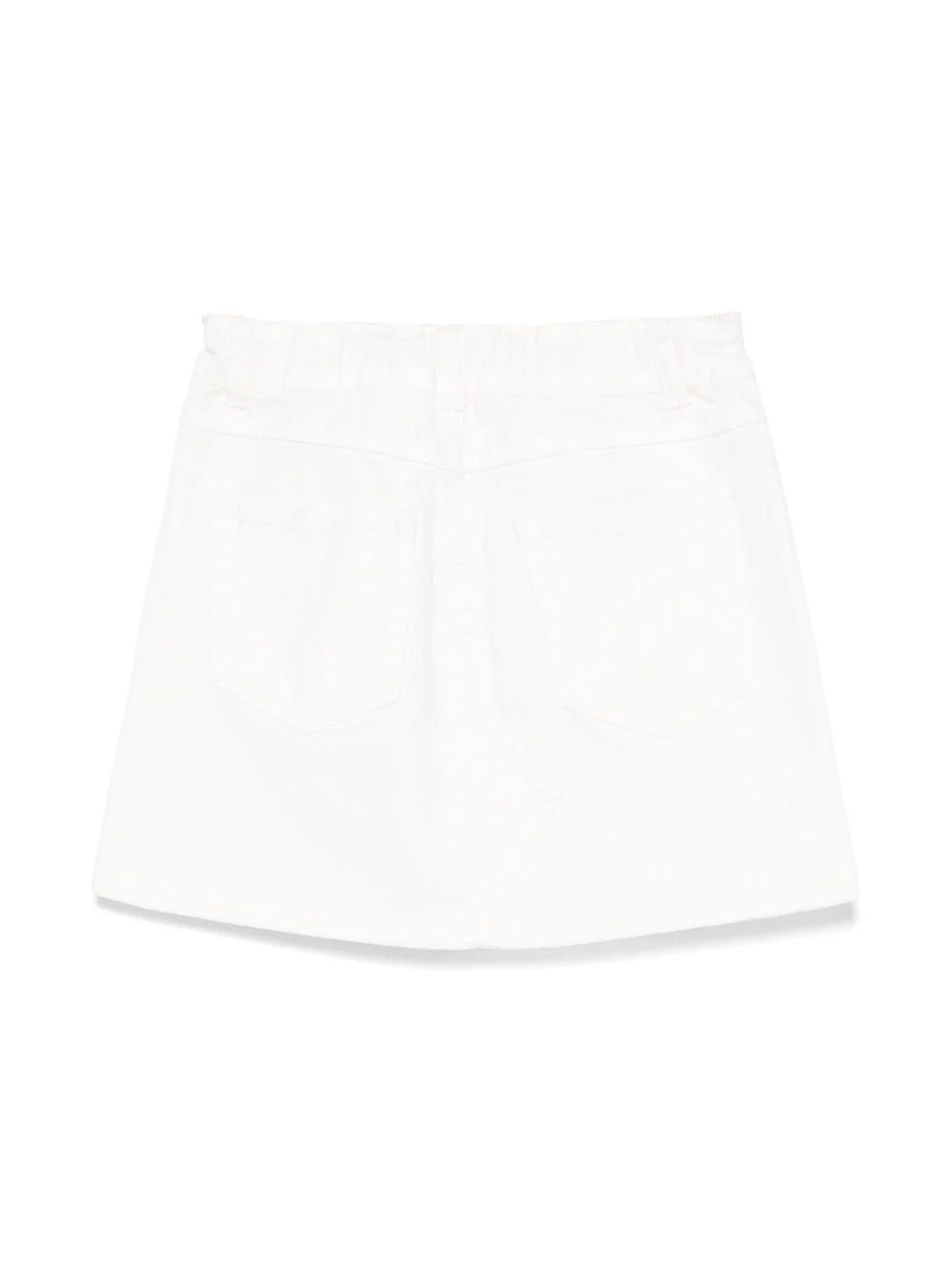 Minigonna denim per bambina Moschino Kids bianco con passanti - Image 3