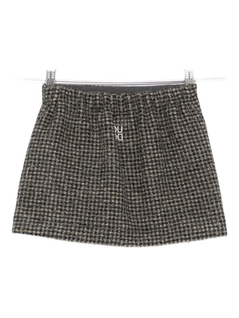 Minigonna per bambina Douuod Kids marrone con orlo asimmetrico - Image 2